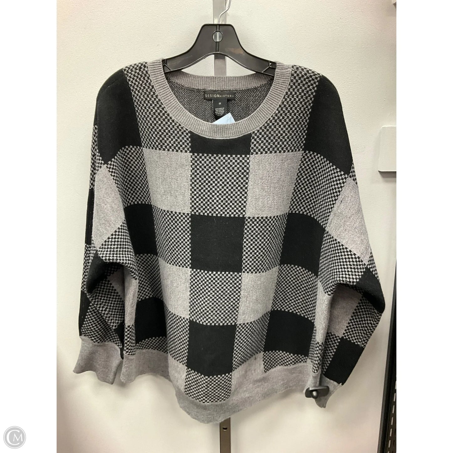 Sweater By Design History In Black & Grey, Size: 1x