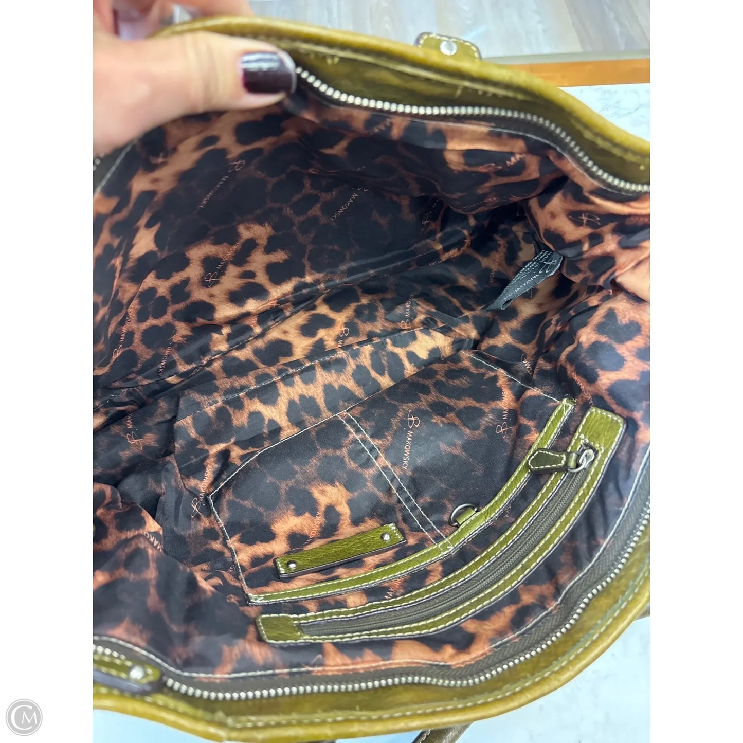 Handbag Leather By B. Makowsky, Size: Medium