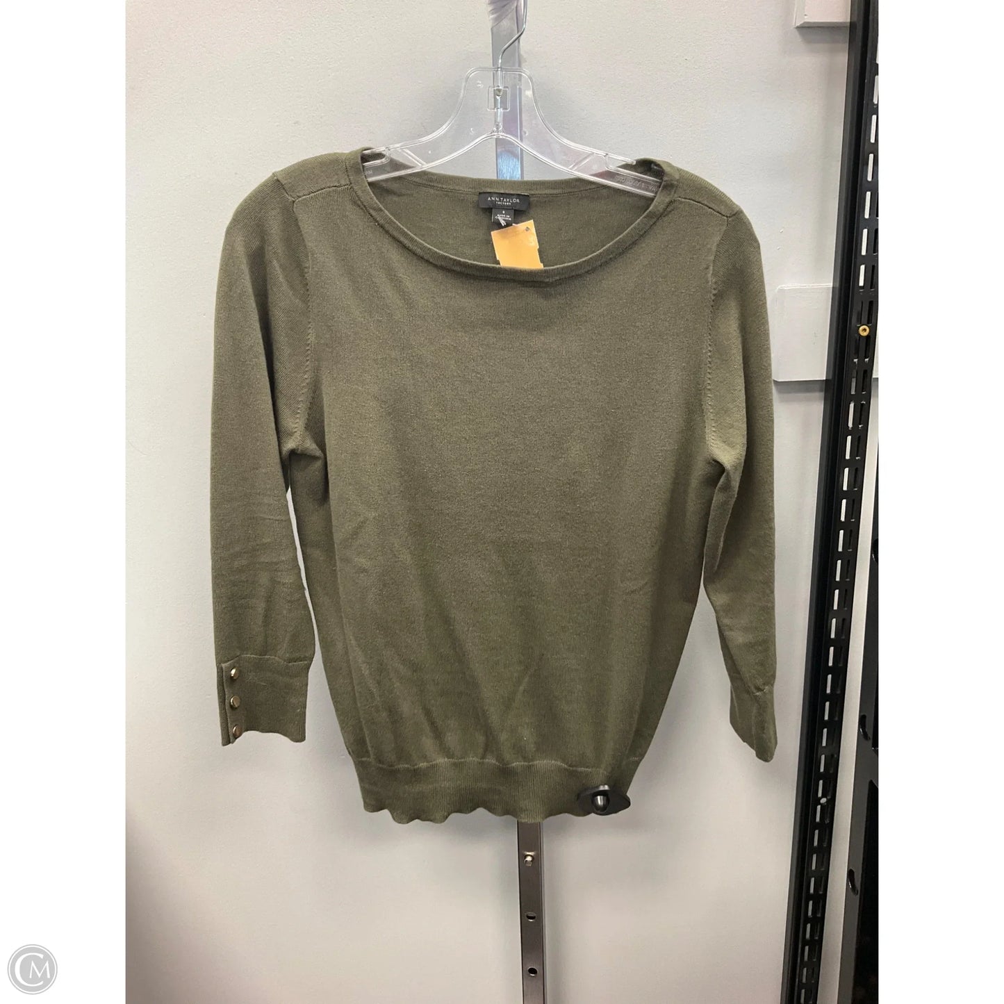 Top 3/4 Sleeve By Ann Taylor In Green, Size: S