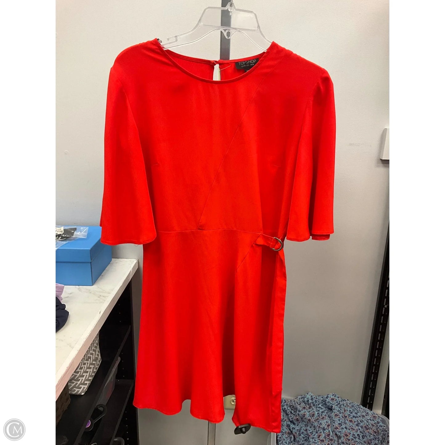 Dress Casual Short By Topshop In Orange, Size: 6