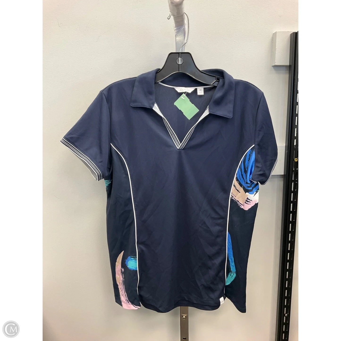 Athletic Top Short Sleeve By Lady Hagen In Navy, Size: M
