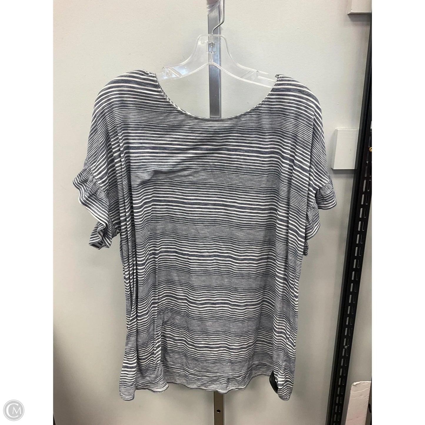 Top Short Sleeve By Max Studio In Striped Pattern, Size: 2x