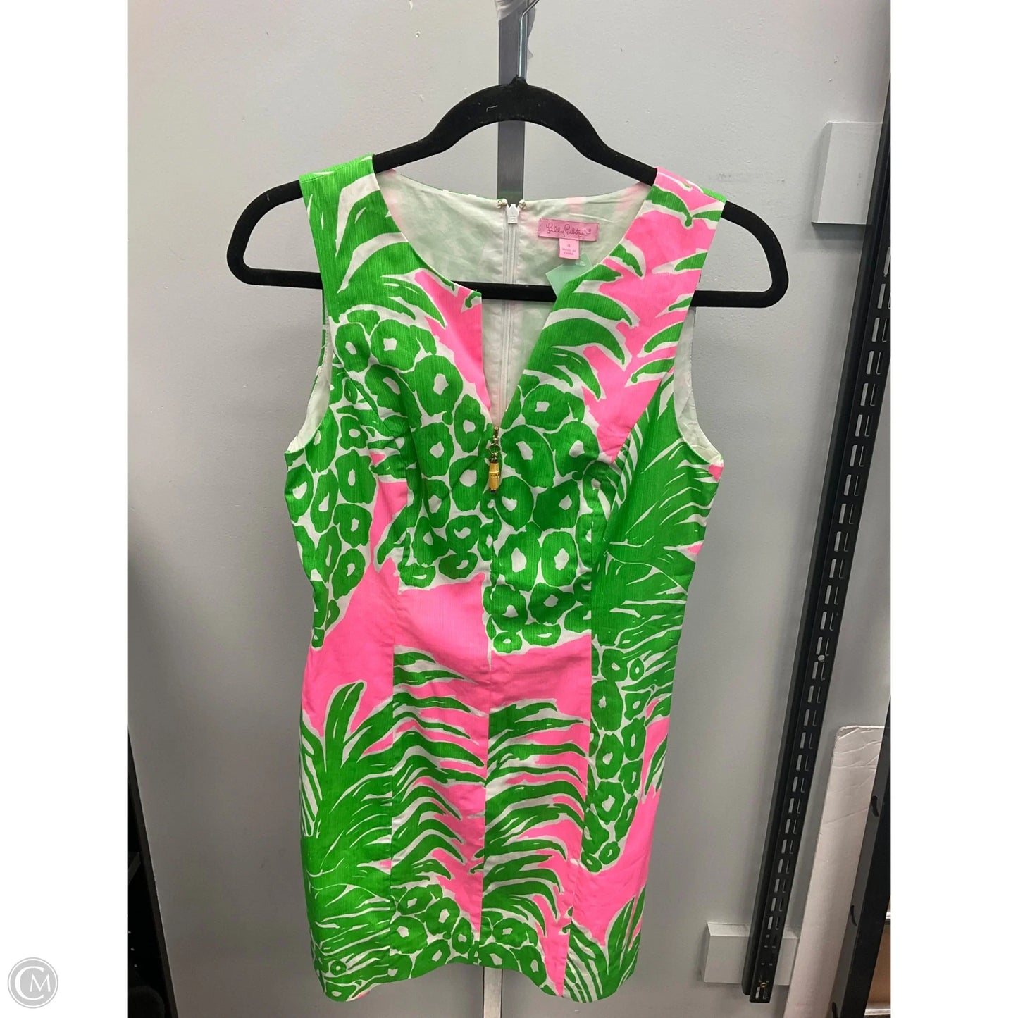Dress Designer By Lilly Pulitzer In Green & Pink, Size: 4