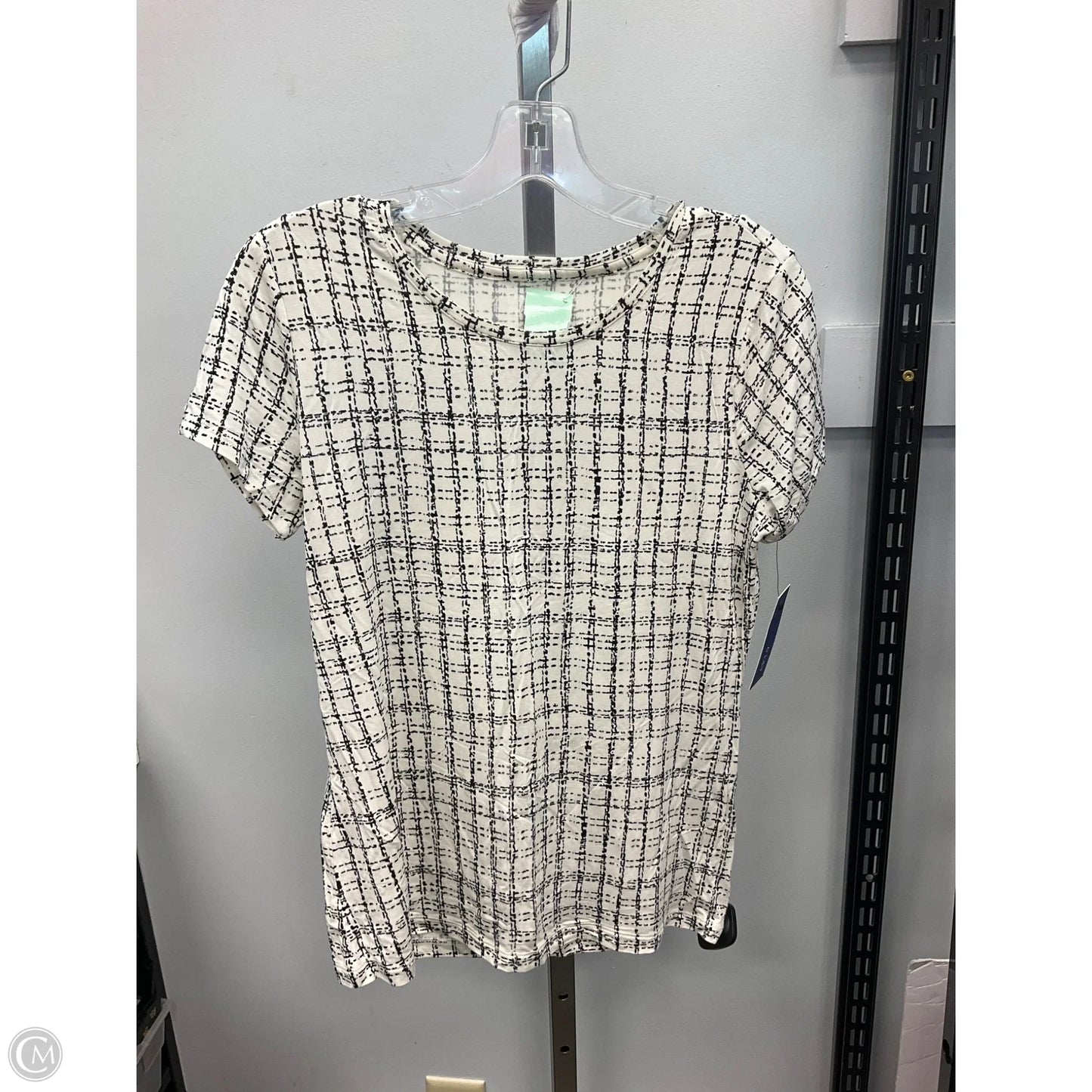 Top Short Sleeve Basic By Apt 9 In Black & Cream, Size: S