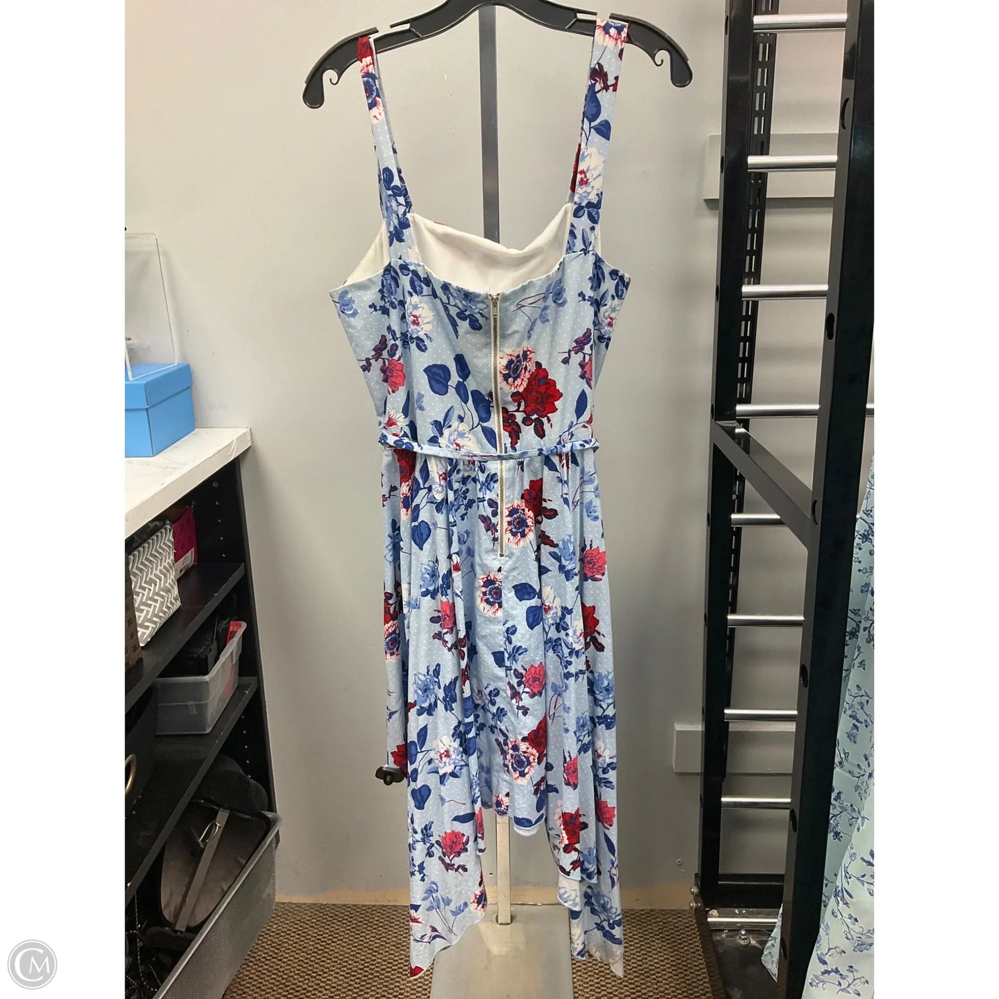 Dress Casual Midi By Roz And Ali In Blue Red & White, Size: 14