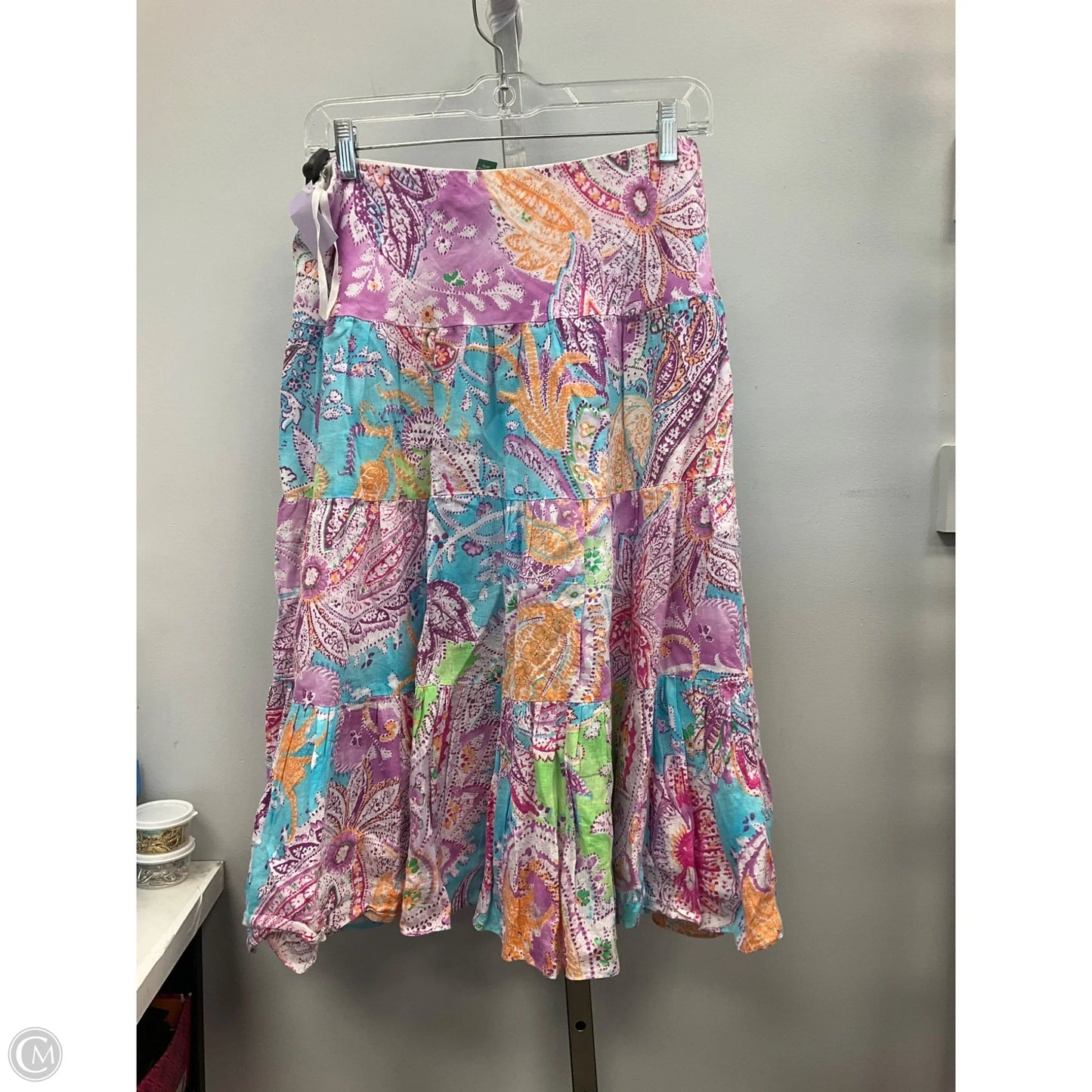 Skirt Midi By Lauren By Ralph Lauren In Paisley Print, Size: Sp