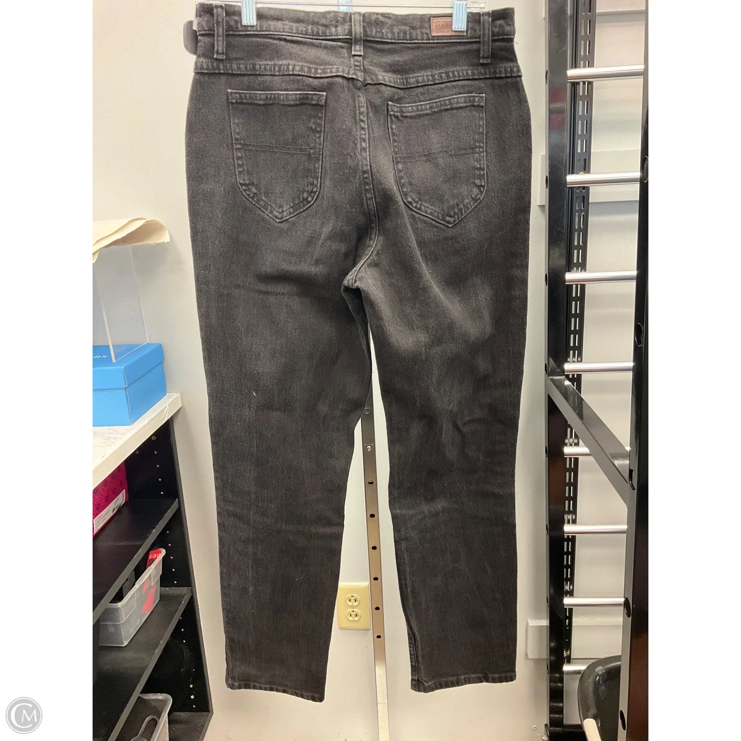 Jeans Straight By Riders In Black Denim, Size: 10