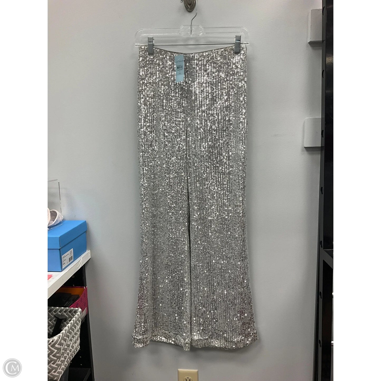 Pants Wide Leg By Ann Taylor In Silver, Size: 2p