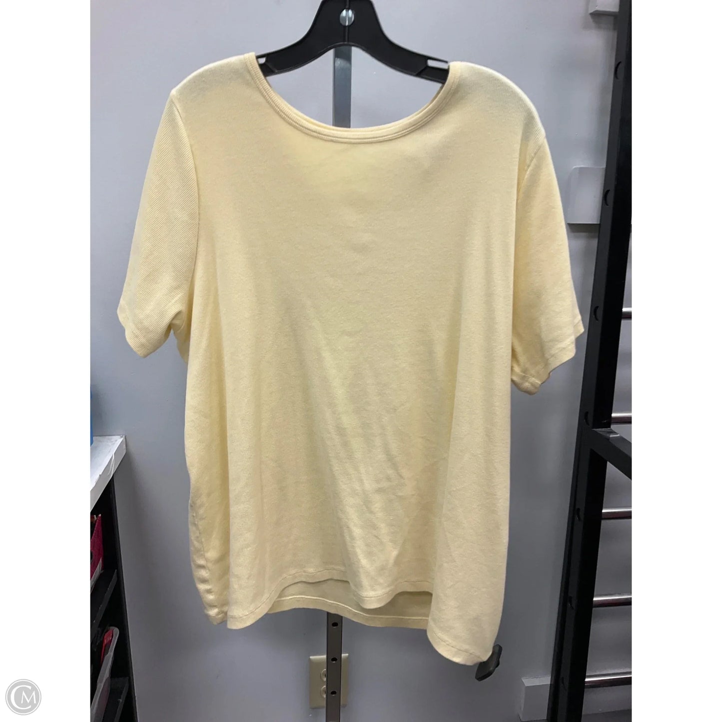 Top Short Sleeve Basic By Lands End In Yellow, Size: 3x