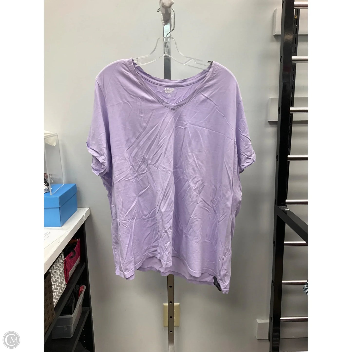 Top Short Sleeve Basic By Lands End In Purple, Size: 3x