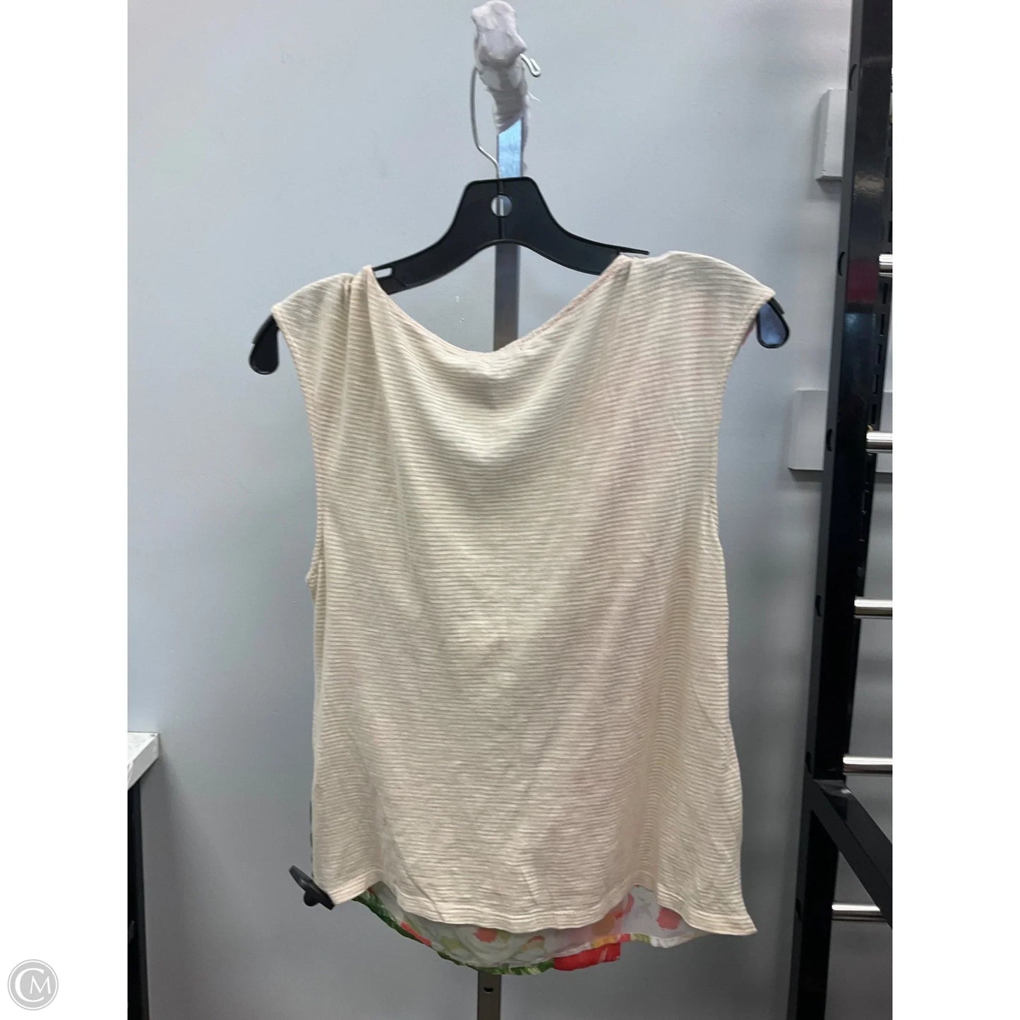 Top Sleeveless By One September In Cream & Green, Size: S
