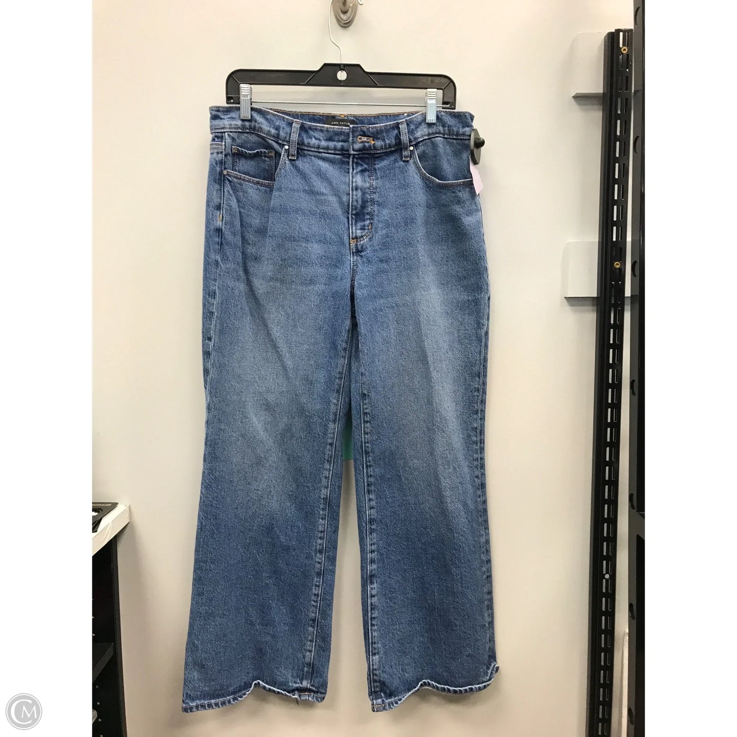 Jeans Wide Leg By Ann Taylor In Blue Denim, Size: 6p
