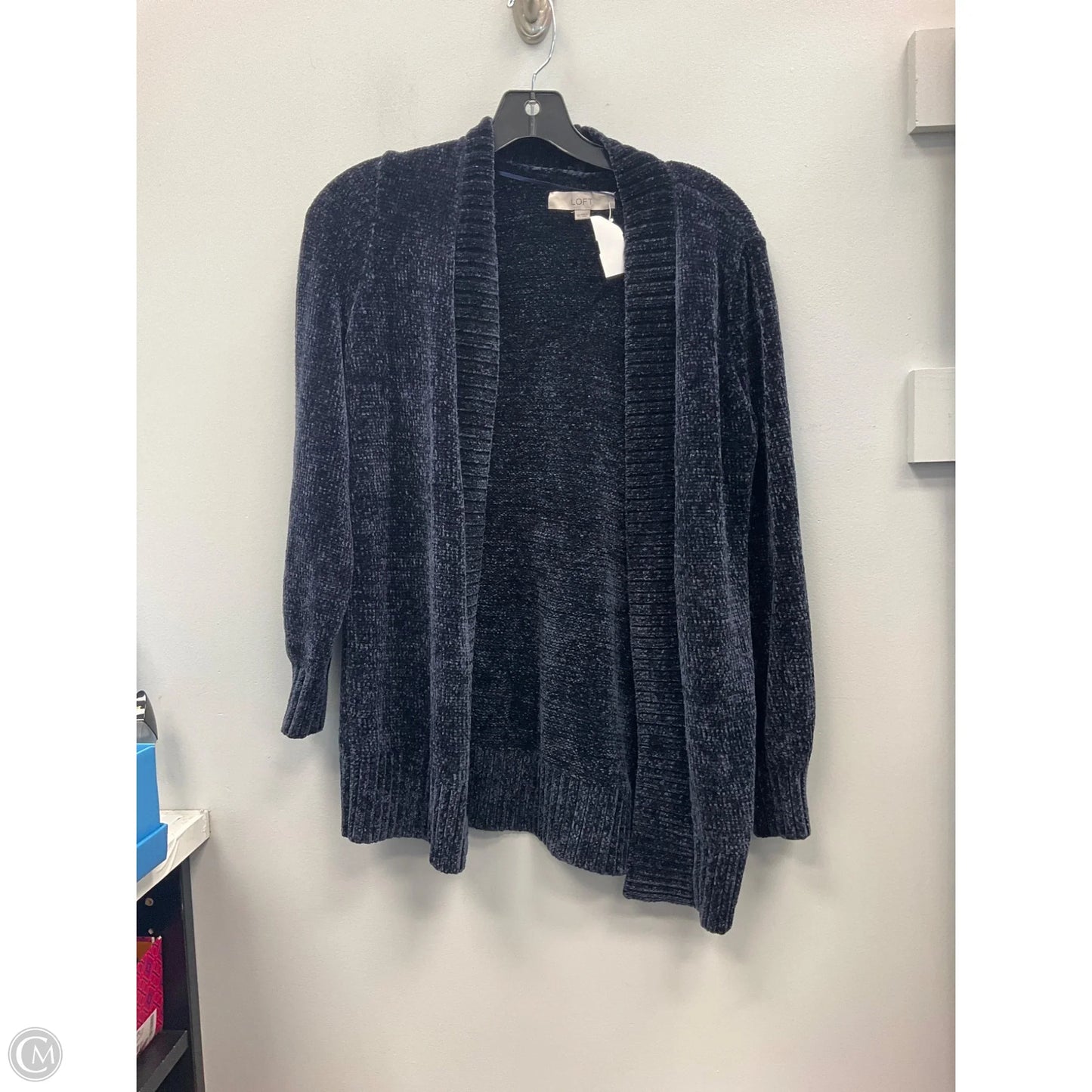 Sweater Cardigan By Loft In Navy, Size: Xs