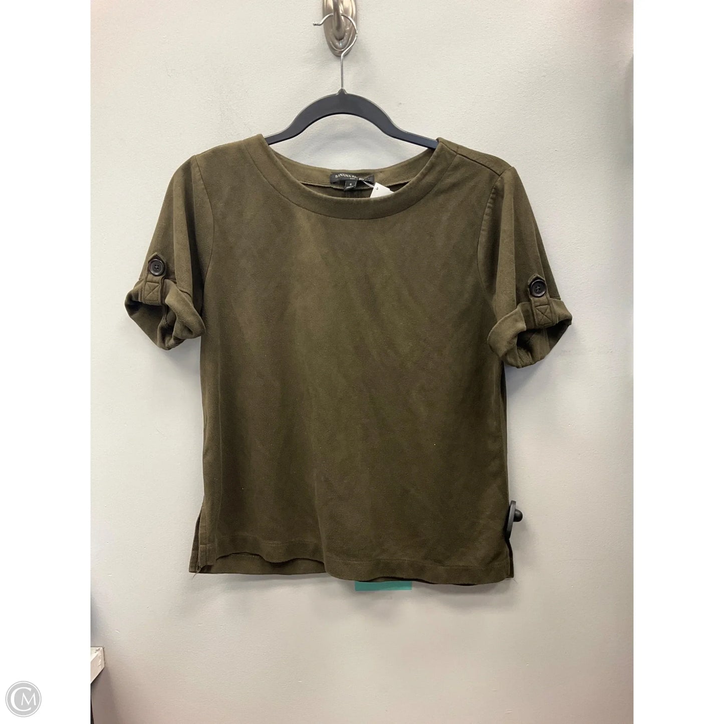 Top Short Sleeve By Banana Republic In Green, Size: S