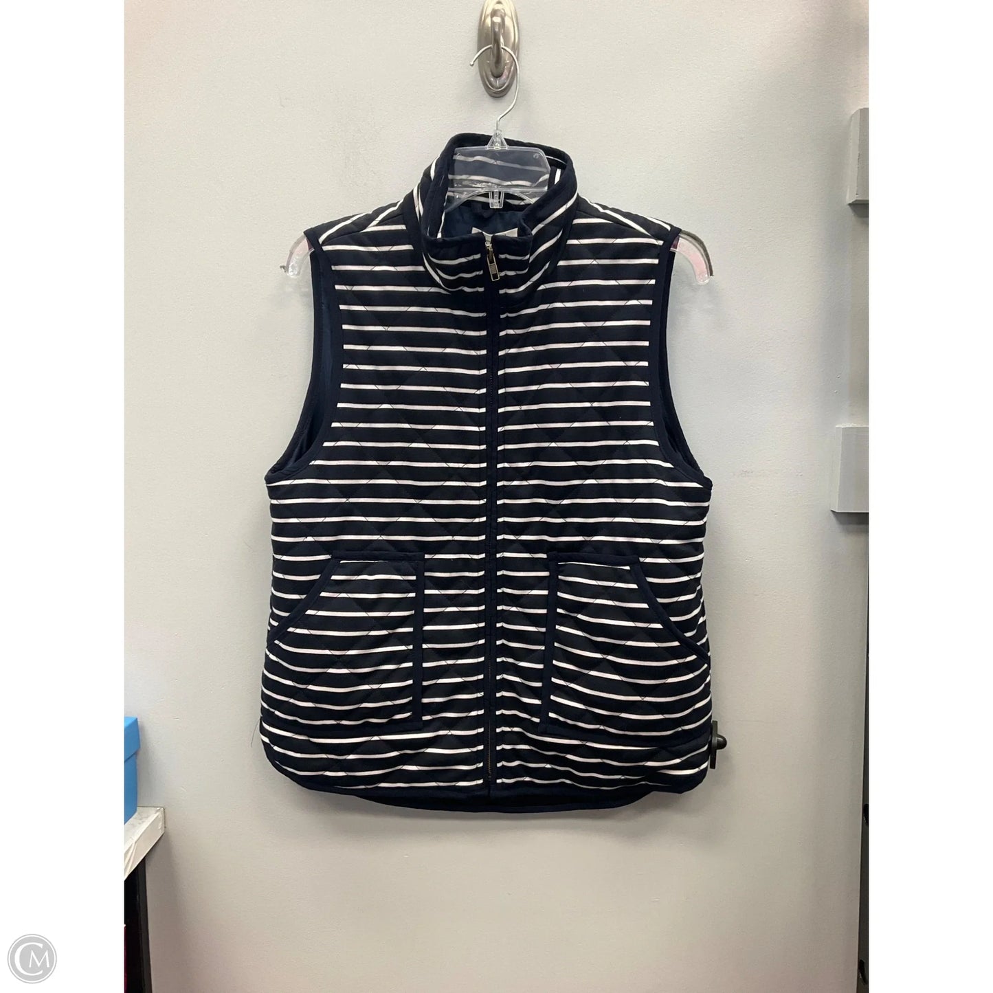 Vest Puffer & Quilted By Clothes Mentor In Striped Pattern, Size: L