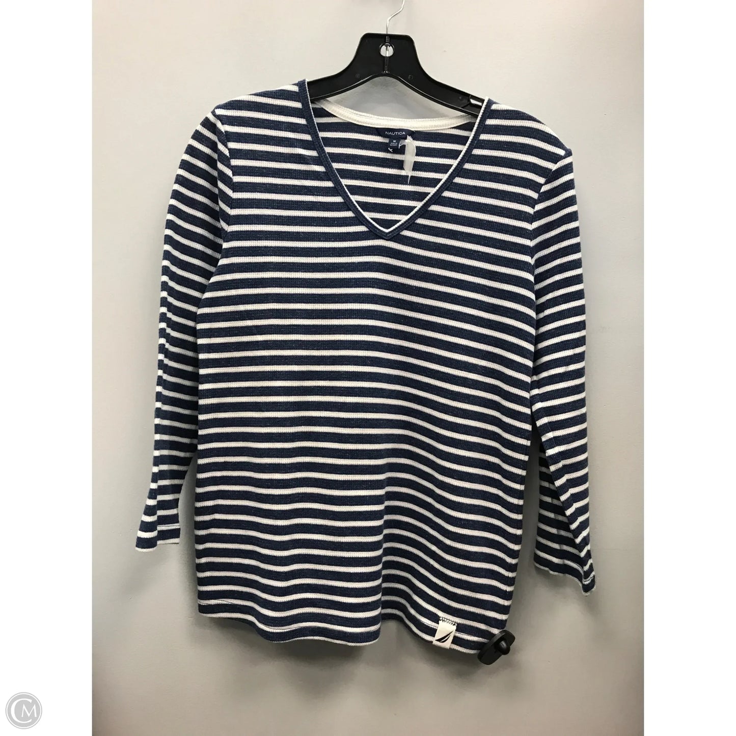 Top Long Sleeve Basic By Nautica In Striped Pattern, Size: M