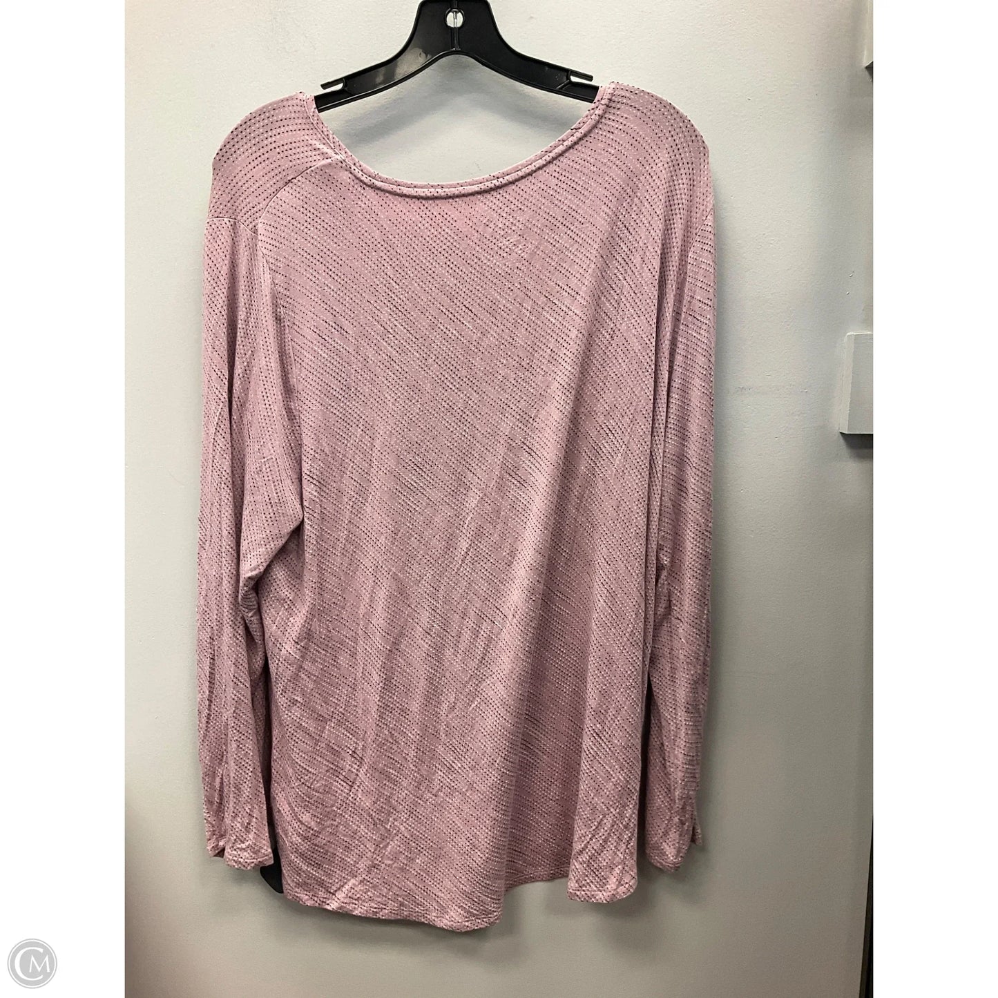 Top Long Sleeve By Apt 9 In Pink, Size: 2x