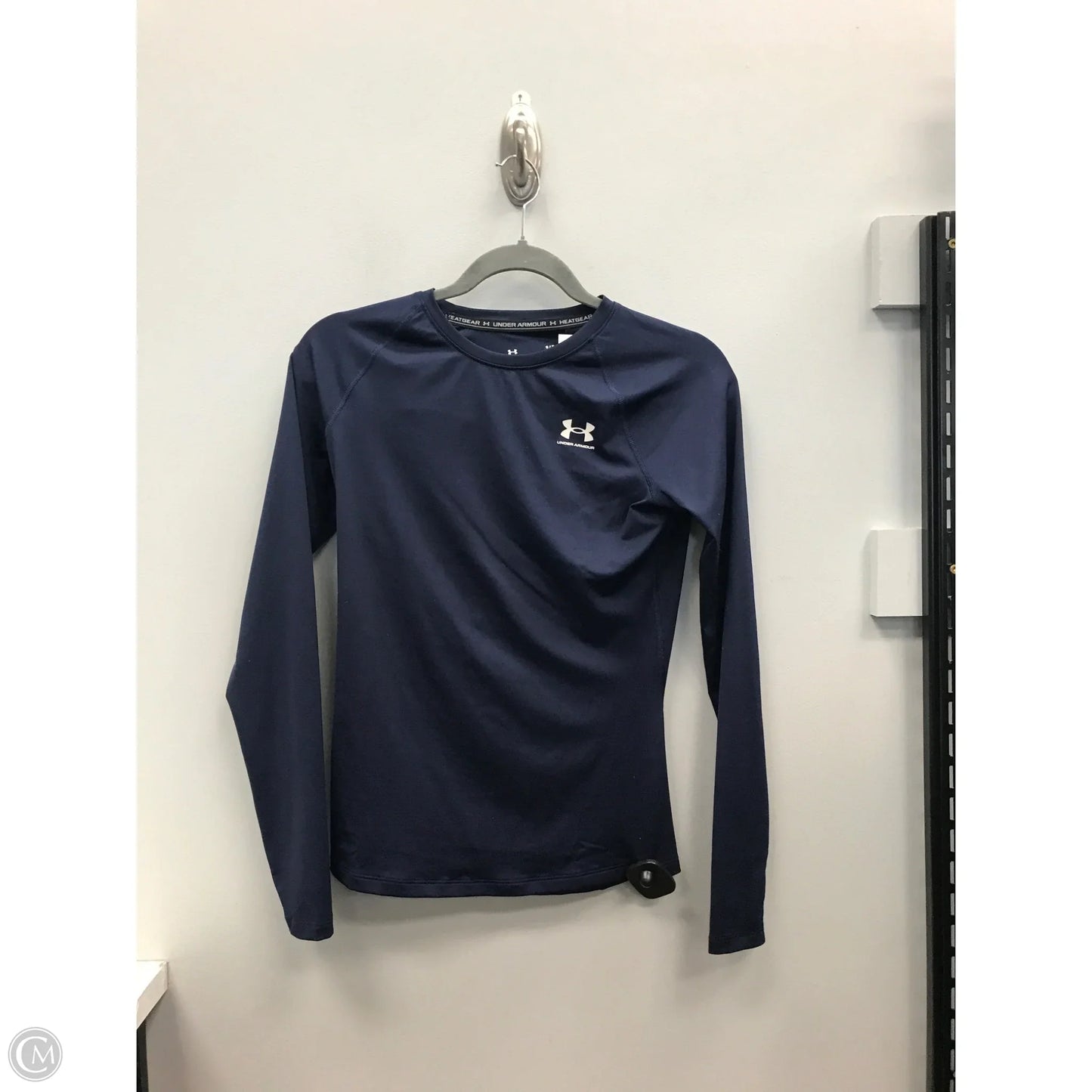 Athletic Top Long Sleeve Crewneck By Under Armour In Navy, Size: S