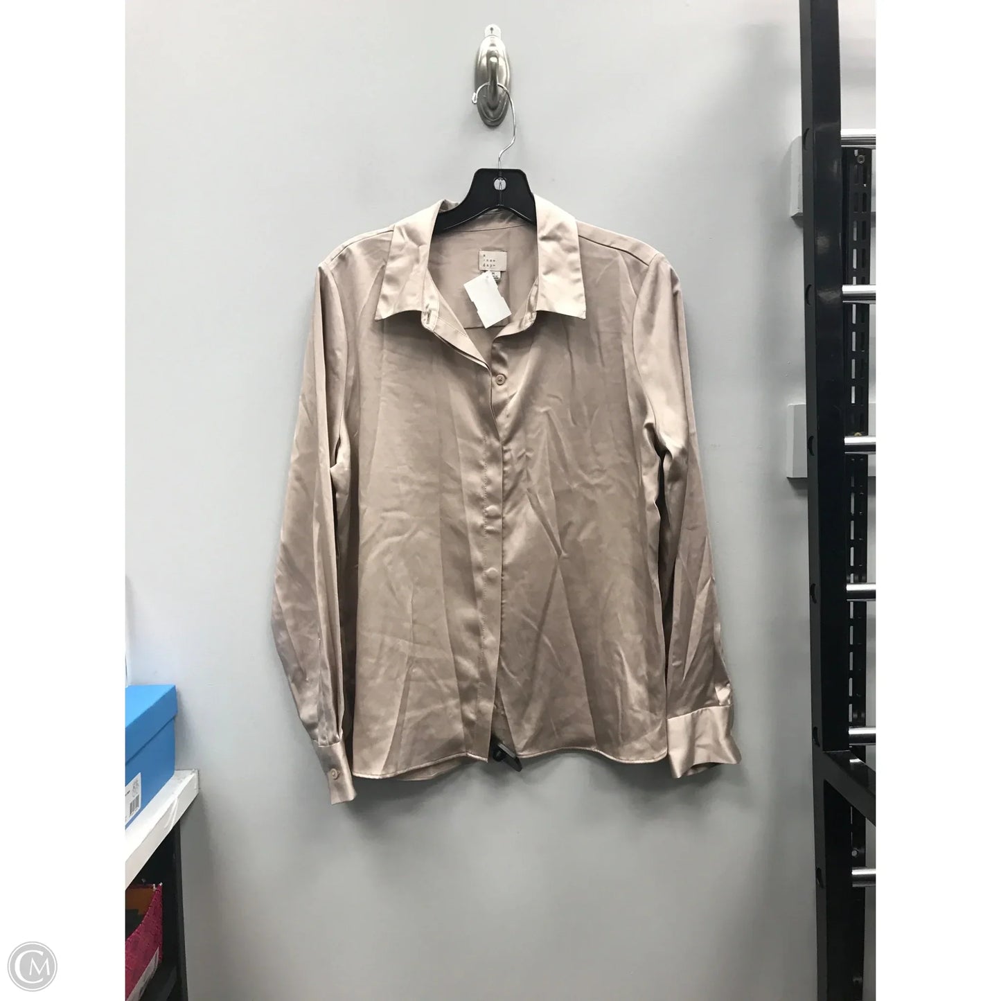 Top Long Sleeve By A New Day In Taupe, Size: M