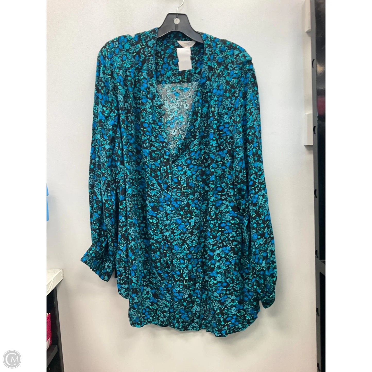 Top Long Sleeve By Terra & Sky In Floral Print, Size: 2x