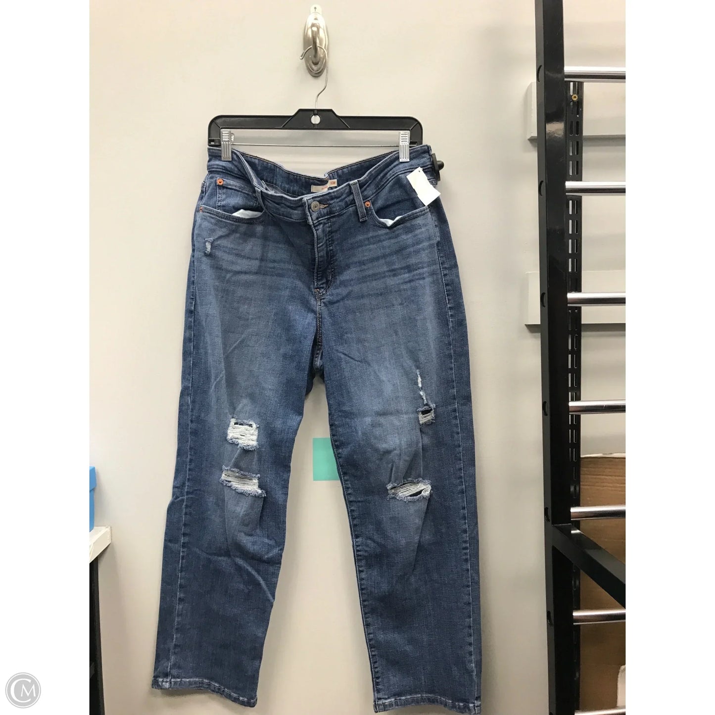 Jeans Boyfriend By Levis In Blue Denim, Size: 16