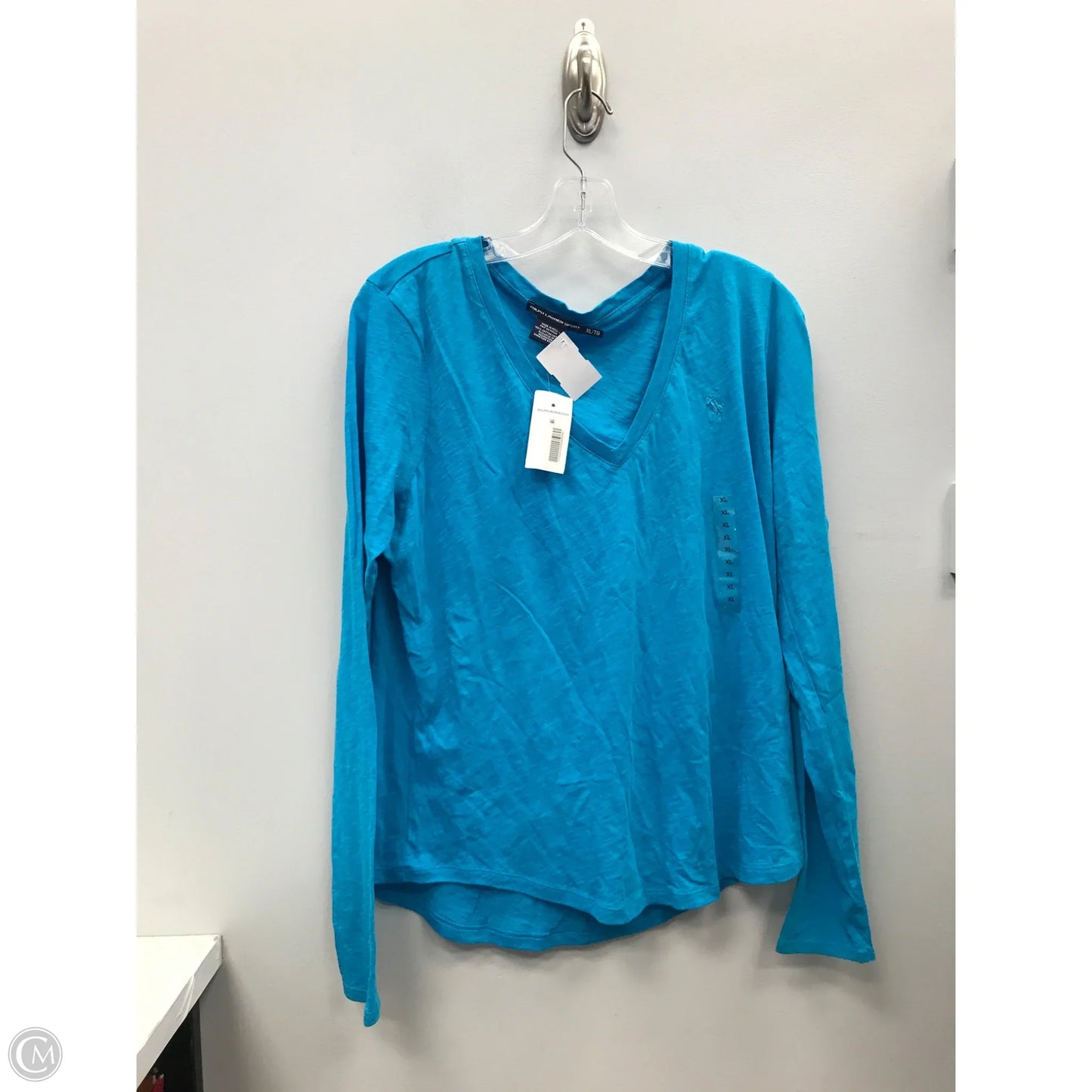 Top Long Sleeve By Ralph Lauren In Blue, Size: Xl