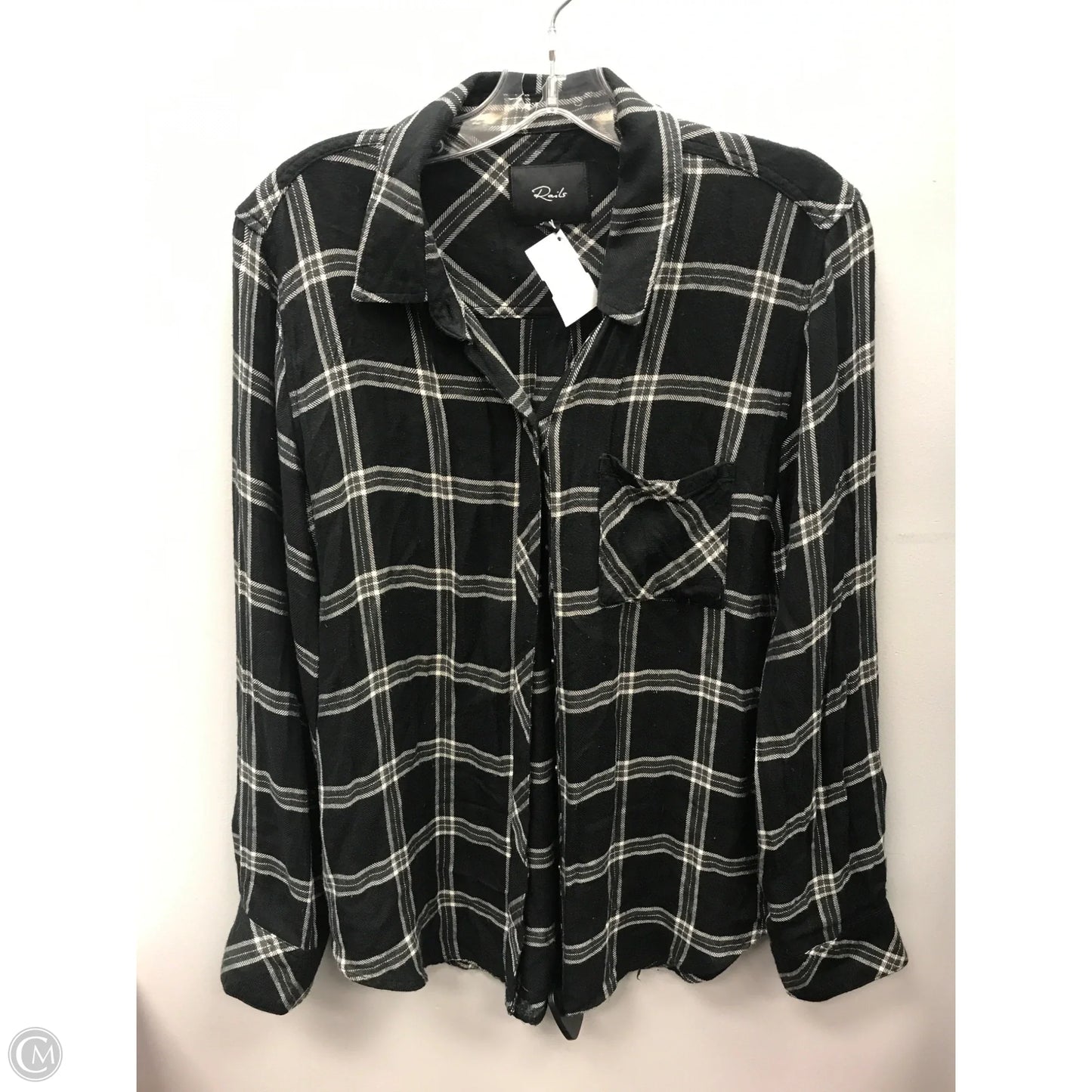 Top Long Sleeve By Rails In Plaid Pattern, Size: M