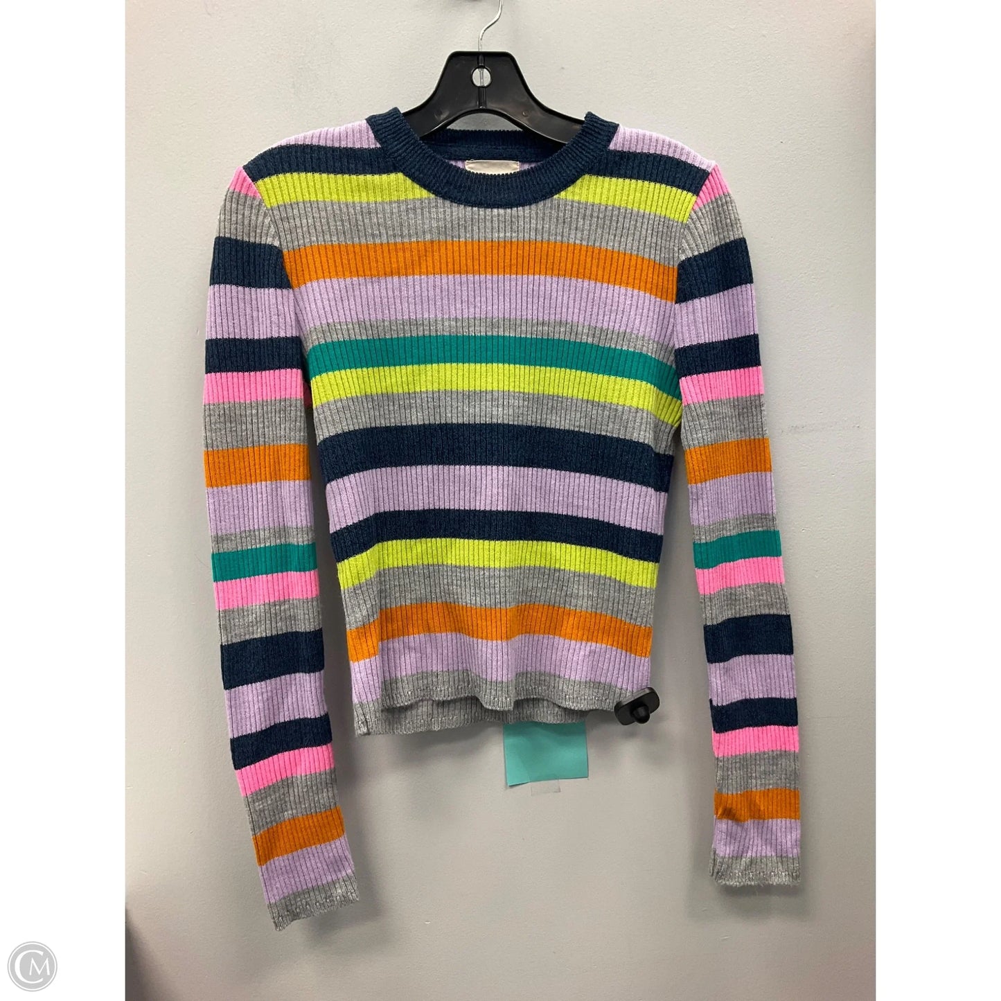 Top Long Sleeve By Silence And Noise In Striped Pattern, Size: M