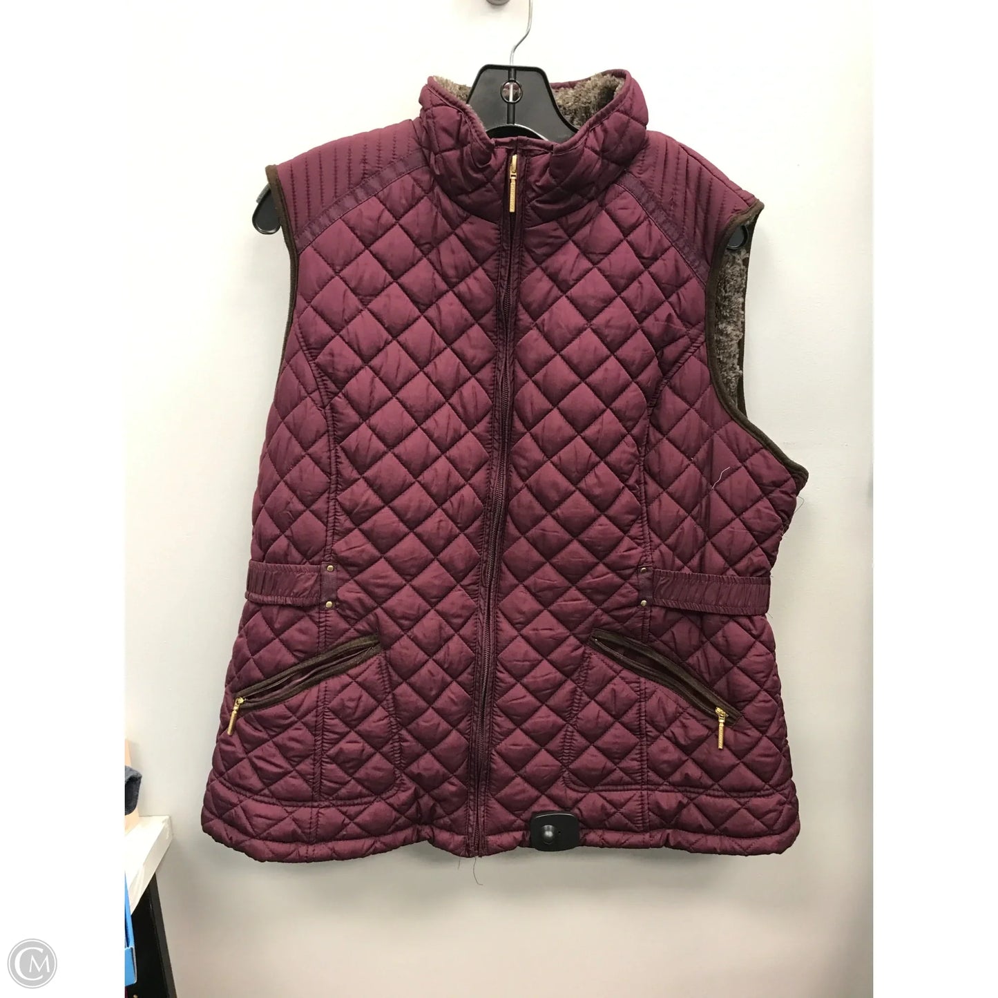 Vest Puffer & Quilted By Weatherproof In Purple, Size: Xl