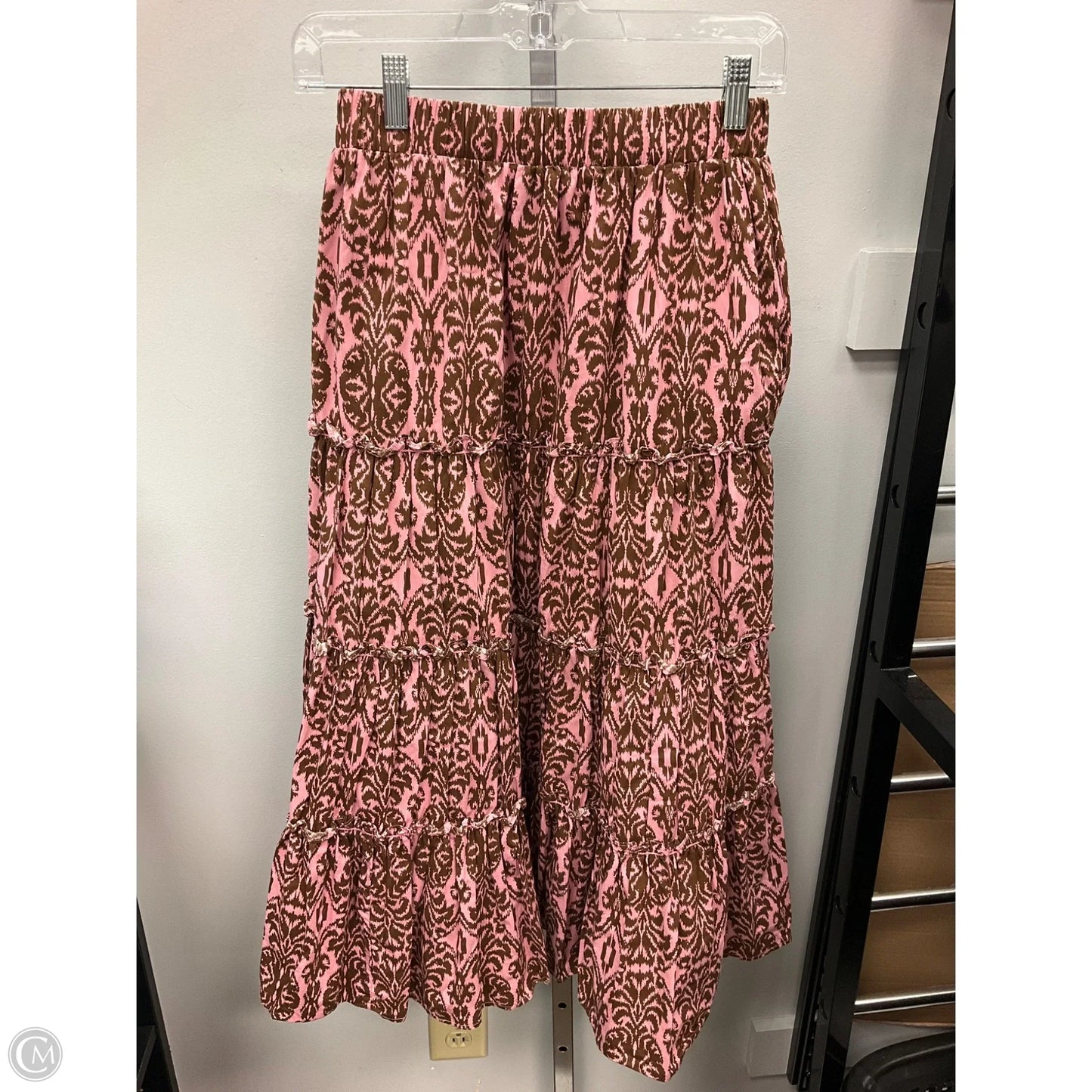 Skirt Midi By Clothes Mentor In Brown & Pink, Size: S