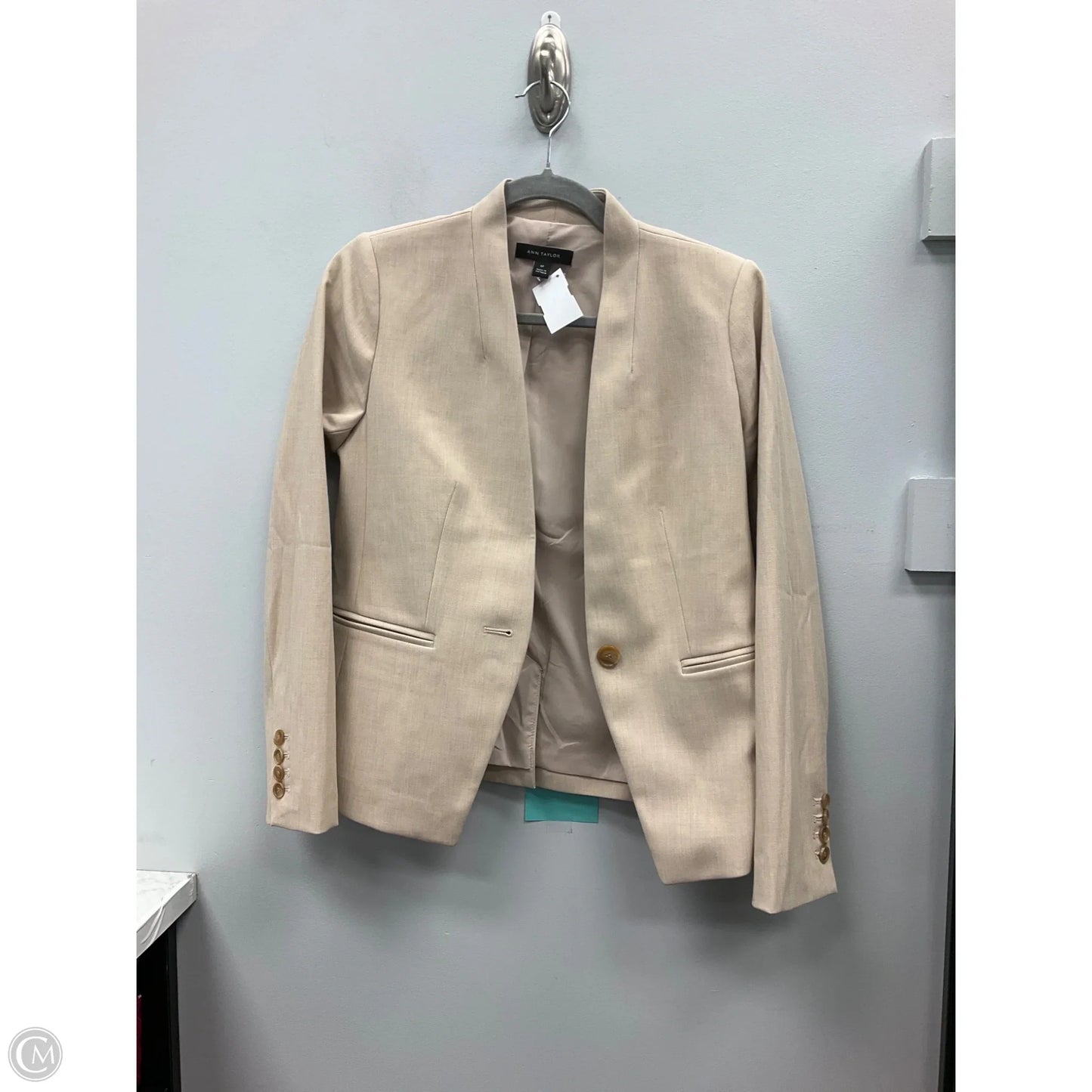 Blazer By Ann Taylor In Tan, Size: 0p