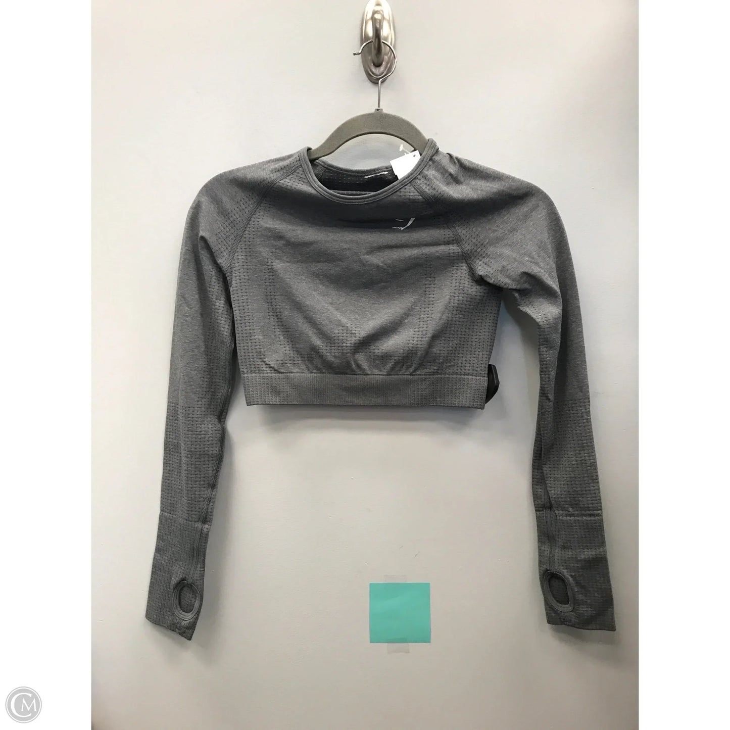 Athletic Top Long Sleeve Crewneck By Gym Shark In Grey, Size: S