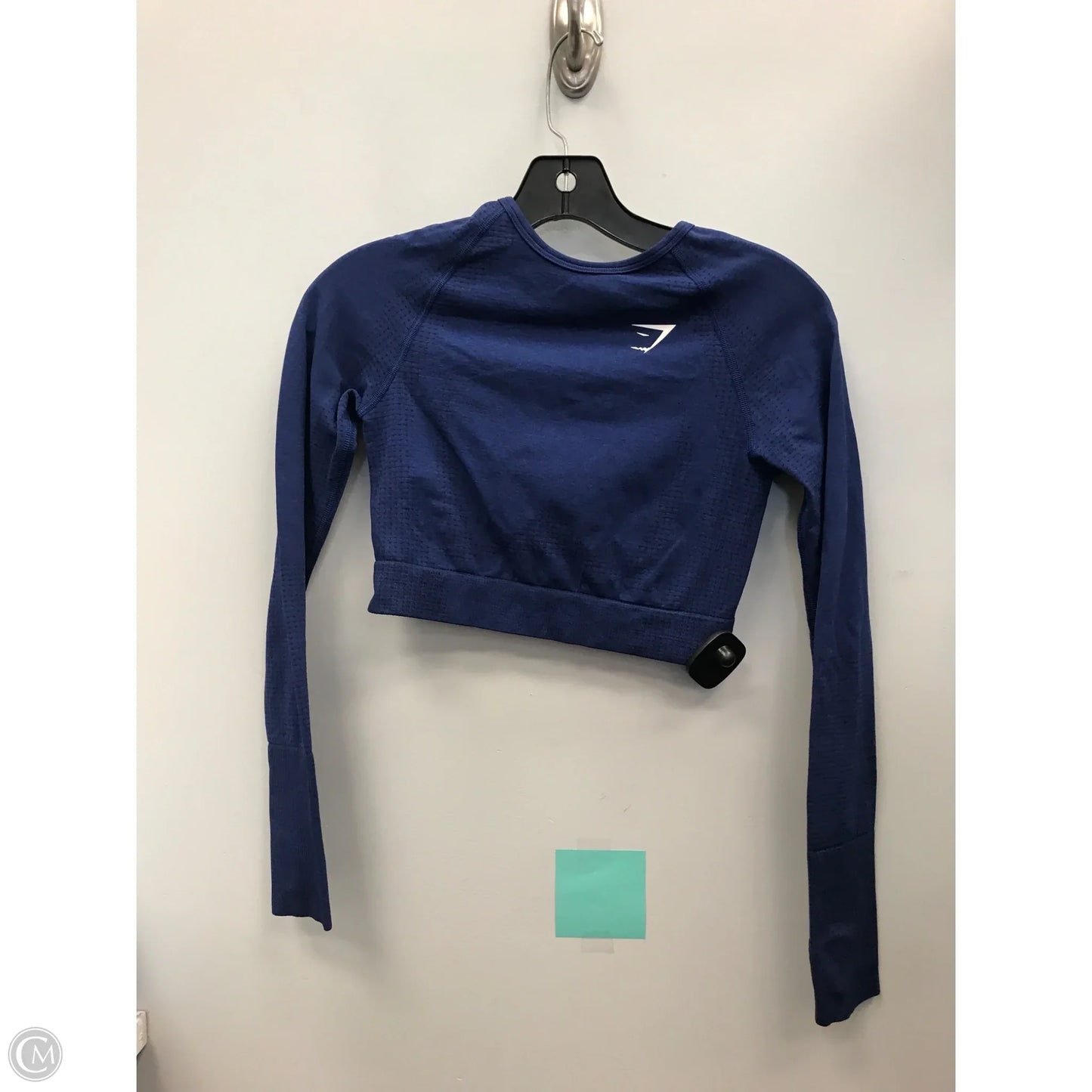 Athletic Top Long Sleeve Crewneck By Gym Shark In Blue, Size: S