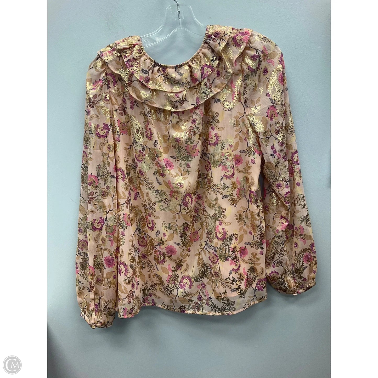 Top Long Sleeve By Loft In Floral Print, Size: S