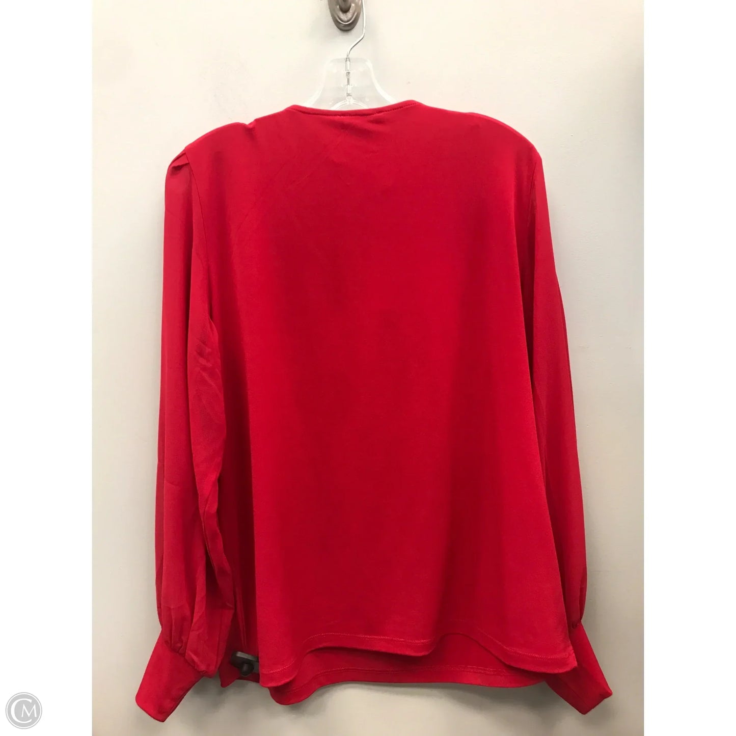 Top Long Sleeve By Calvin Klein In Red, Size: L
