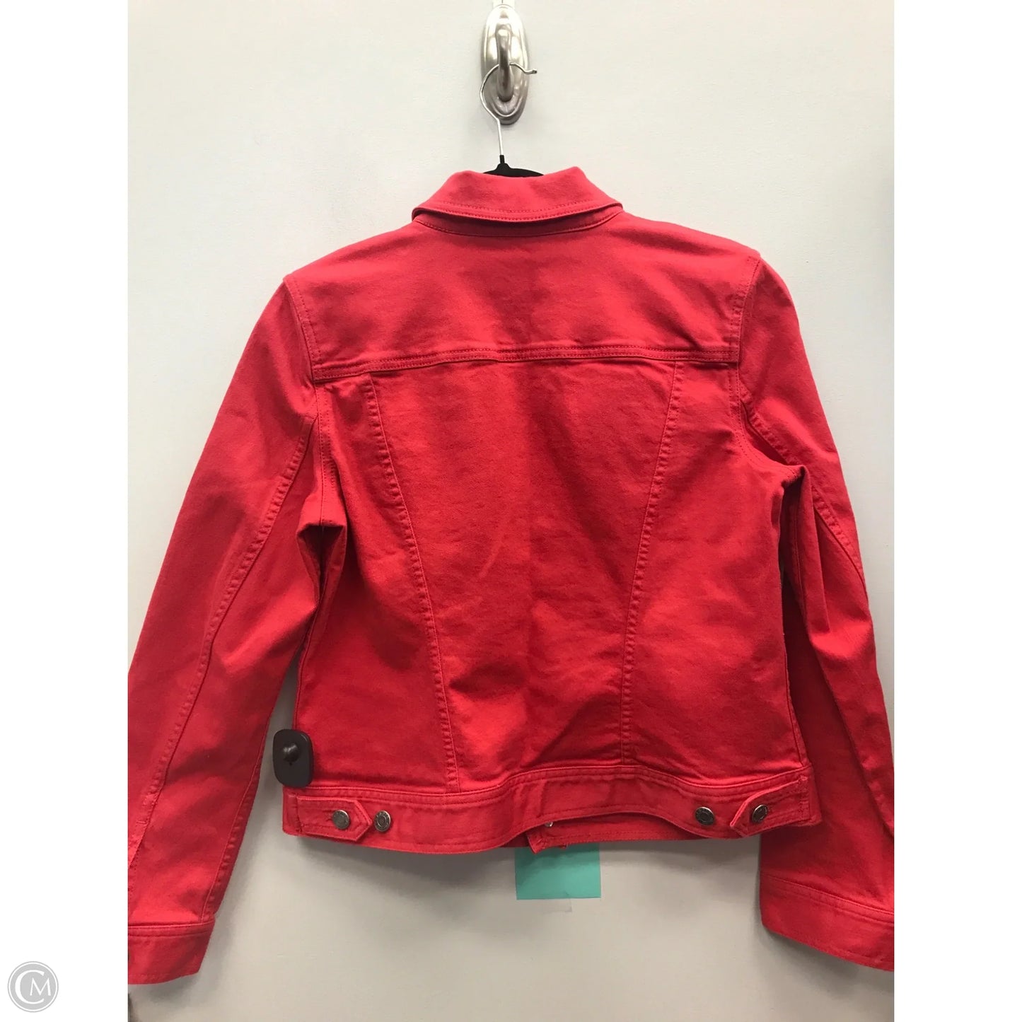 Jacket Denim By Talbots In Red Denim, Size: Mp