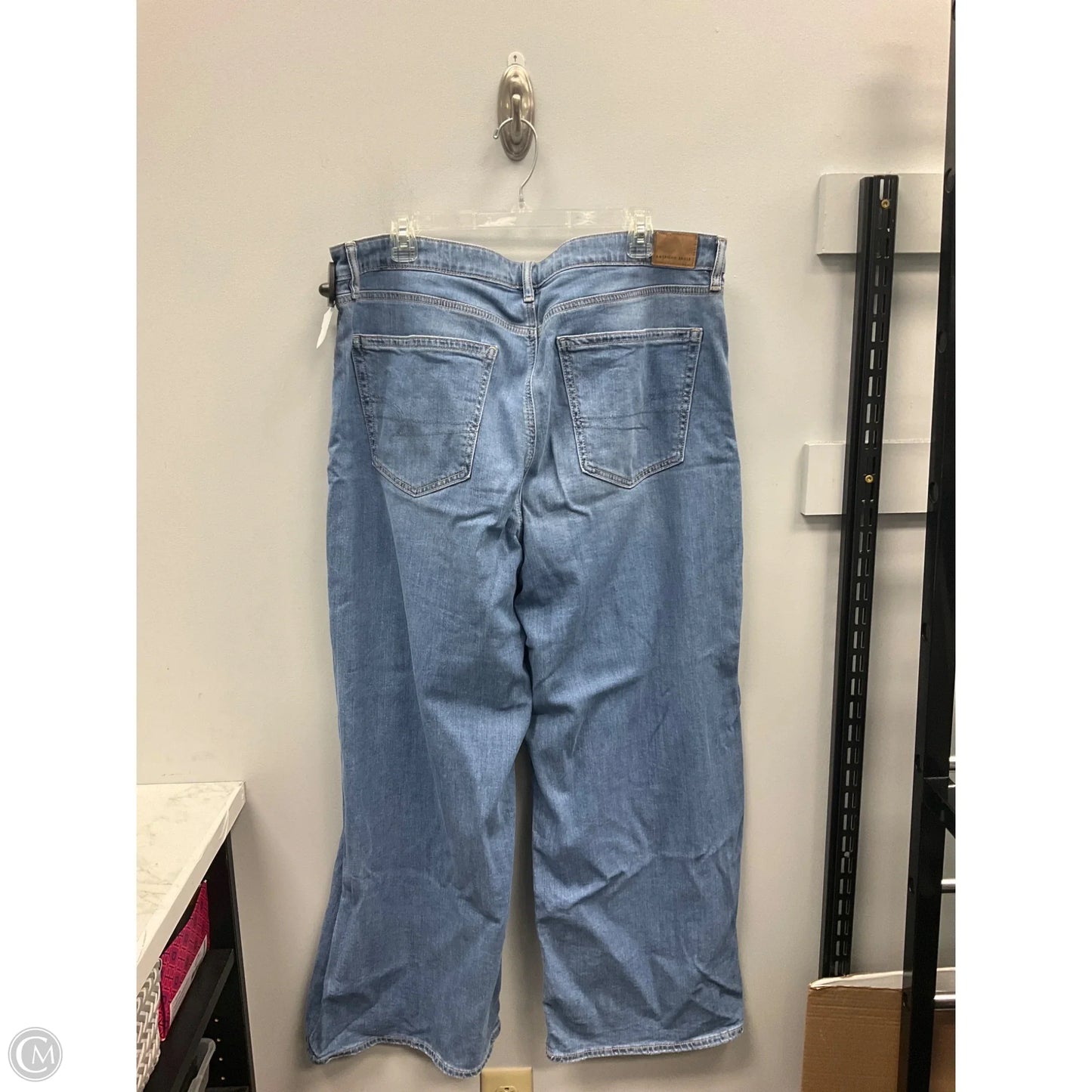 Jeans Wide Leg By American Eagle In Blue Denim, Size: 18