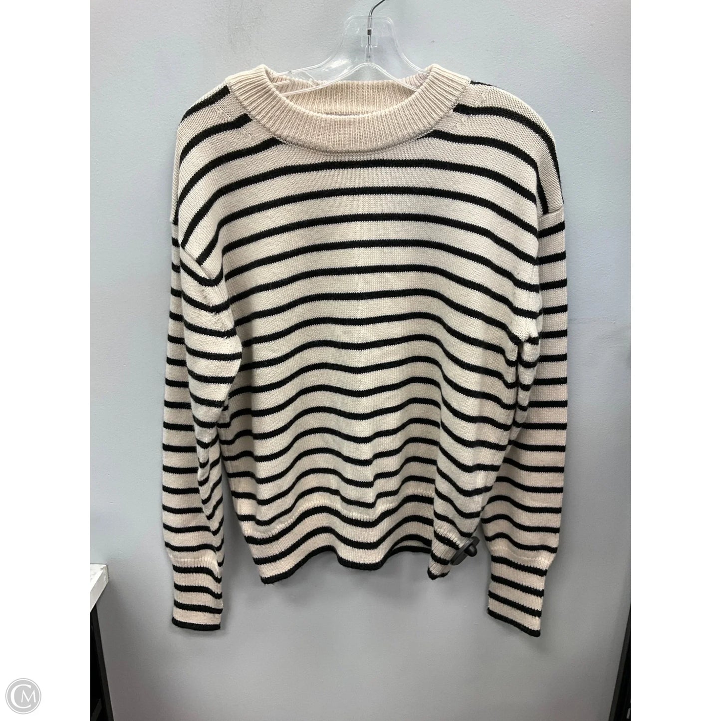 Sweater By H&m In Striped Pattern, Size: L