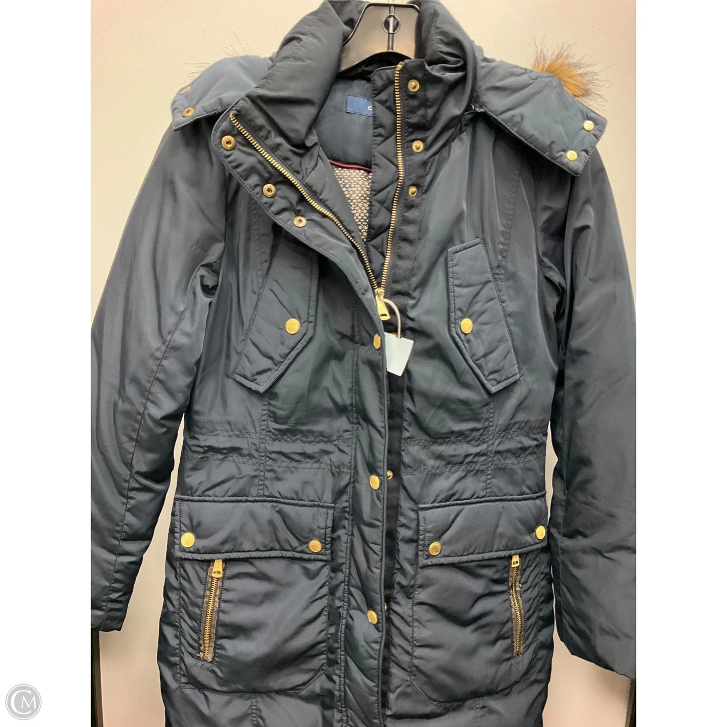 Coat Puffer & Quilted By Cole-haan In Navy, Size: Xs