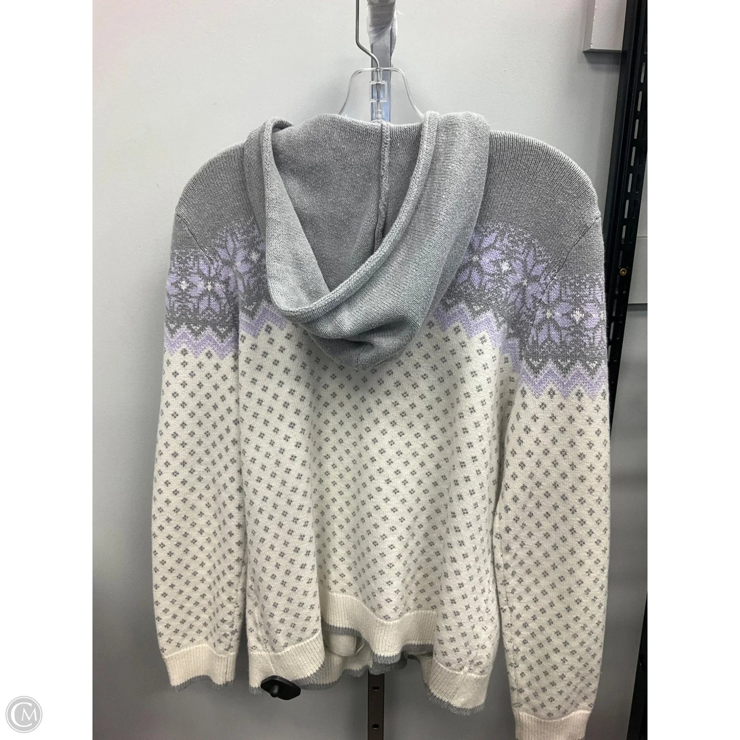 Sweater By Izod In Cream & Grey, Size: L