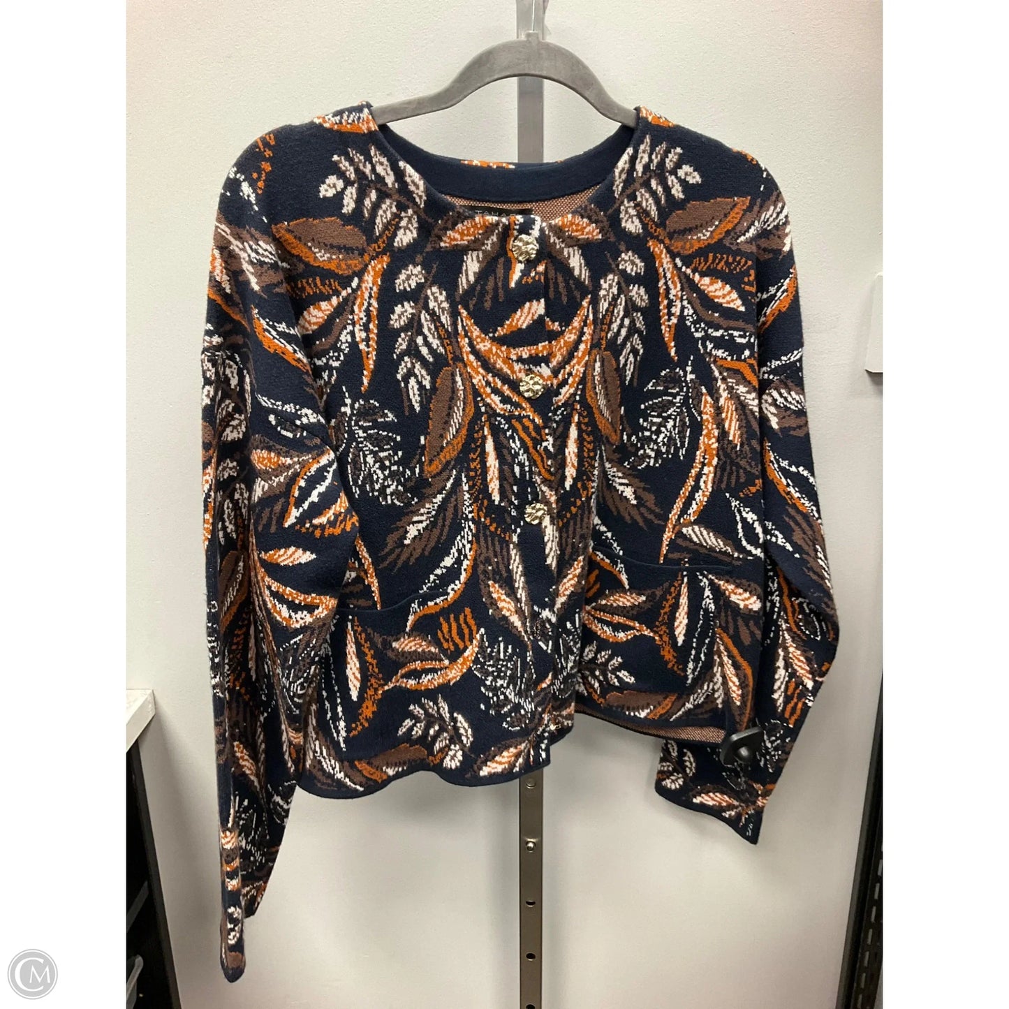 Sweater Cardigan By Tahari In Multi-colored, Size: Xl