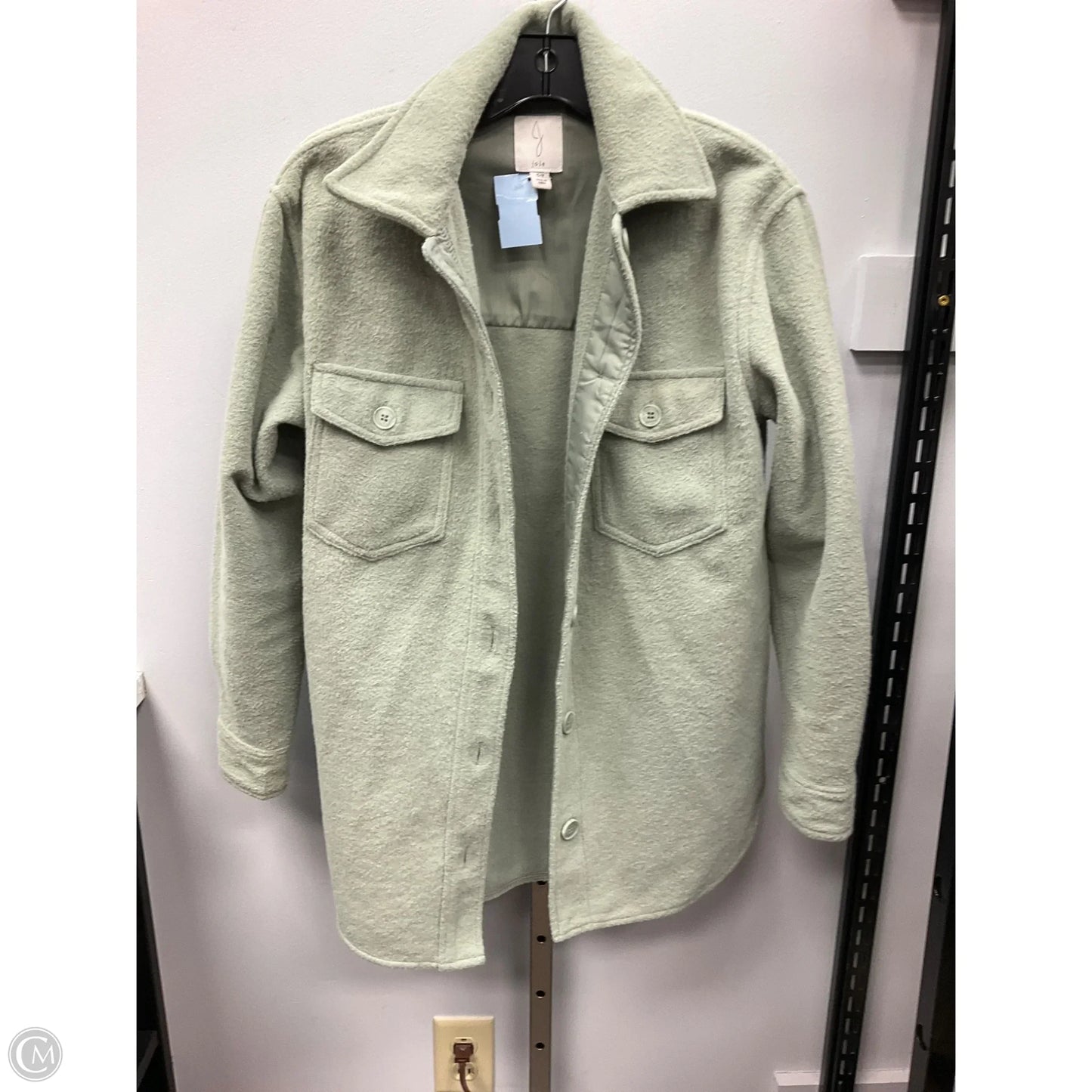 Jacket Shirt By Joie In Green, Size: S