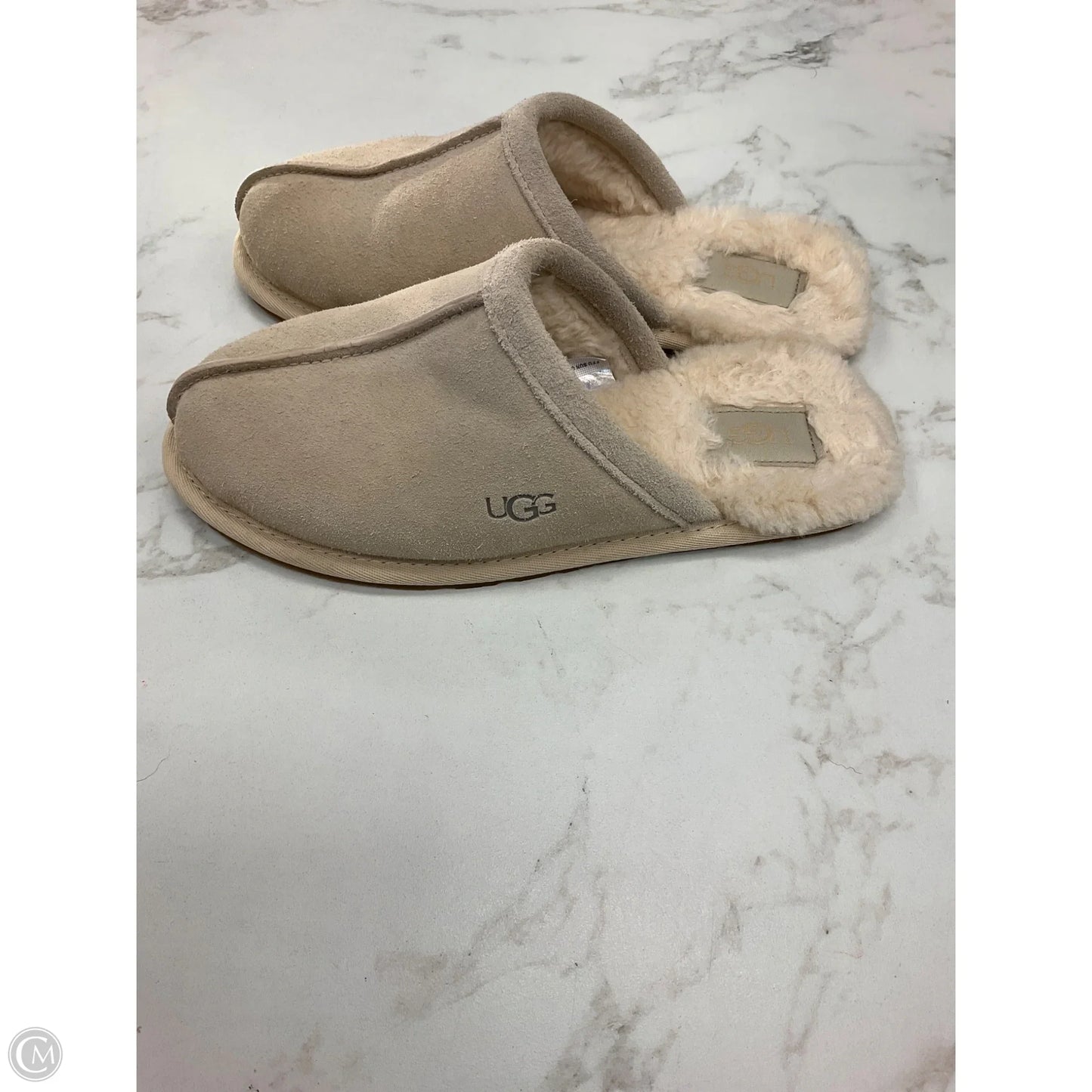 Slippers Designer By Ugg In Beige, Size: 7