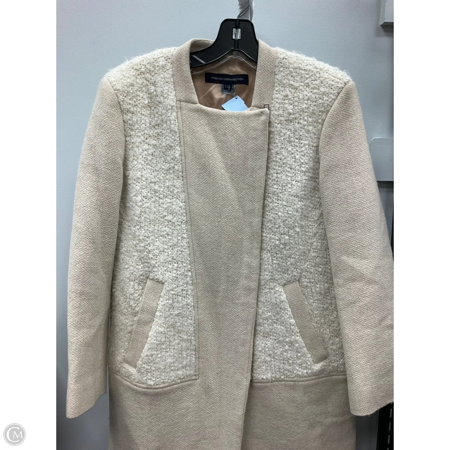 Coat Wool By French Connection In Cream, Size: 8