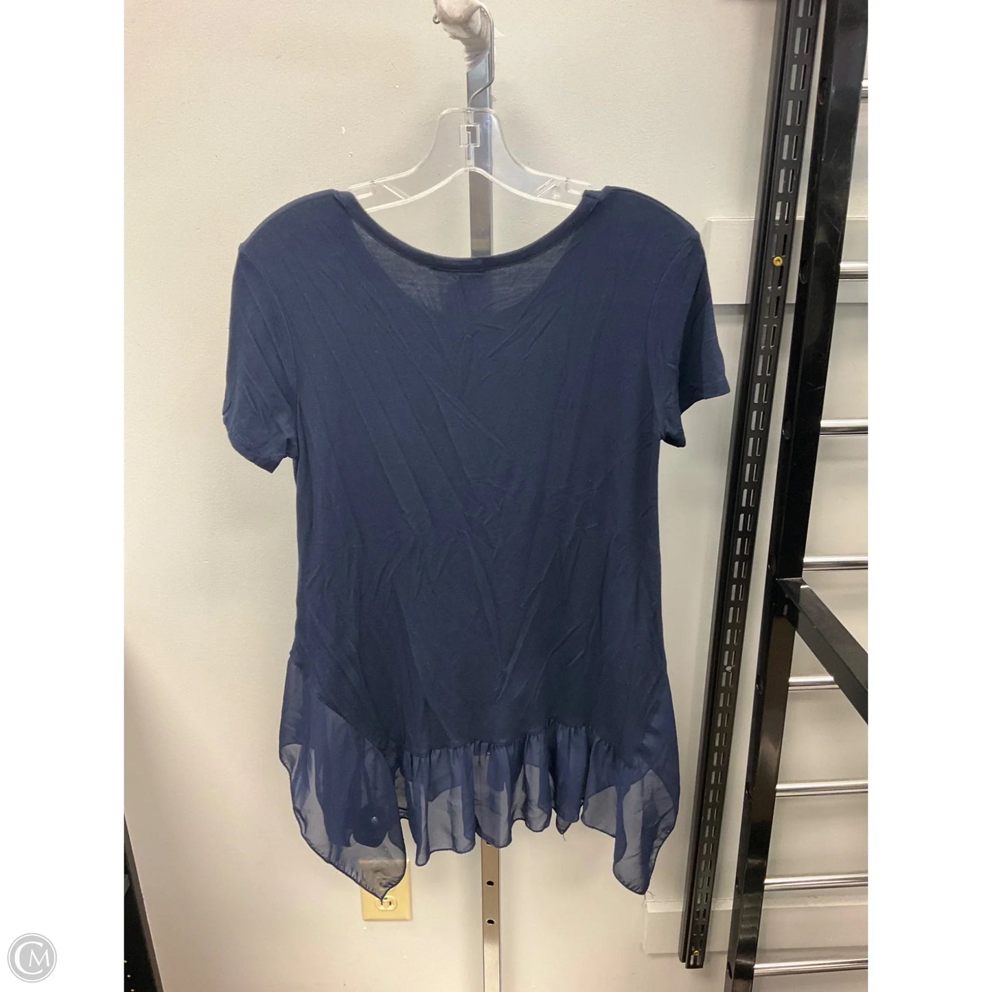 Top Short Sleeve By Pebble And Stone In Navy, Size: Small