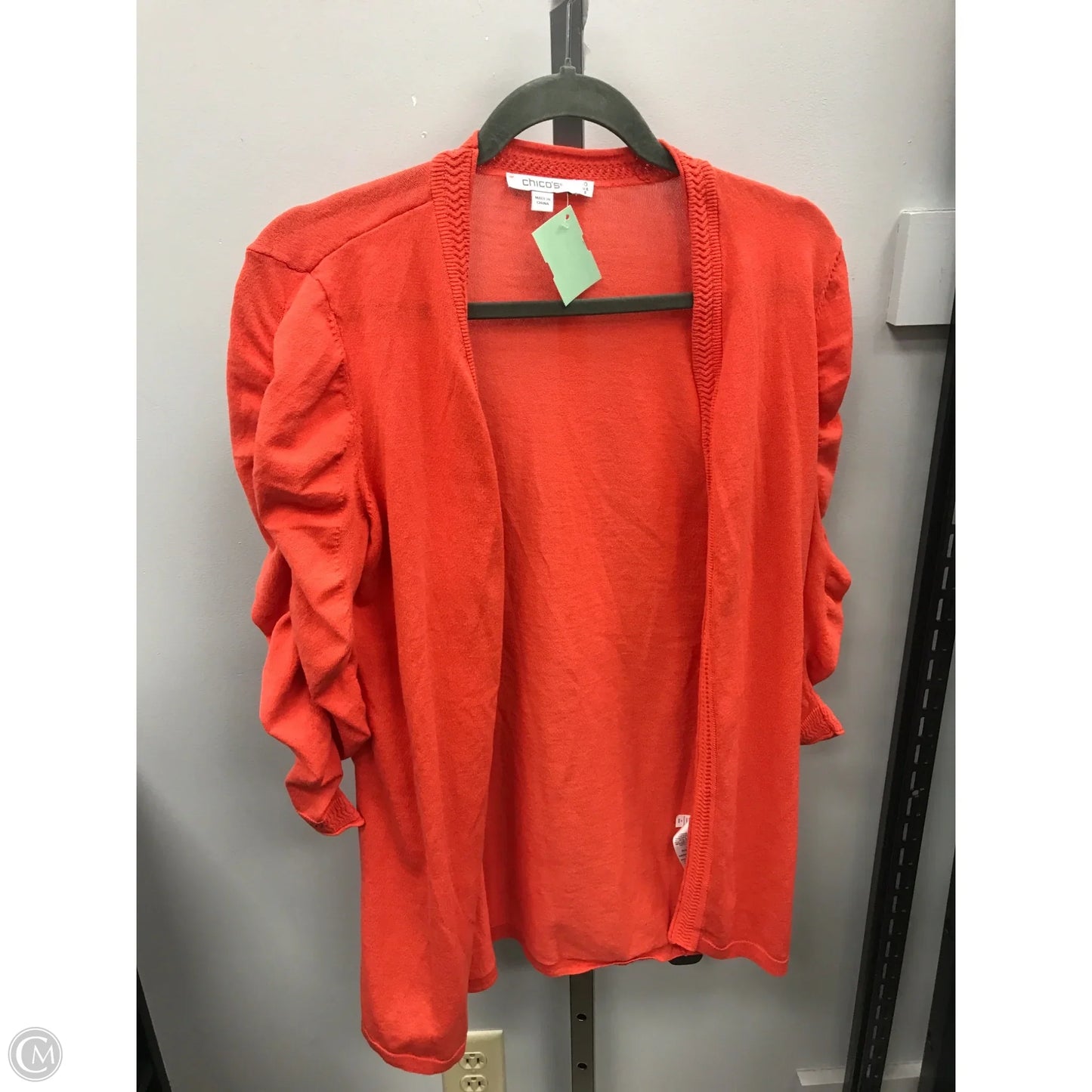 Sweater Cardigan By Chicos In Orange, Size: S