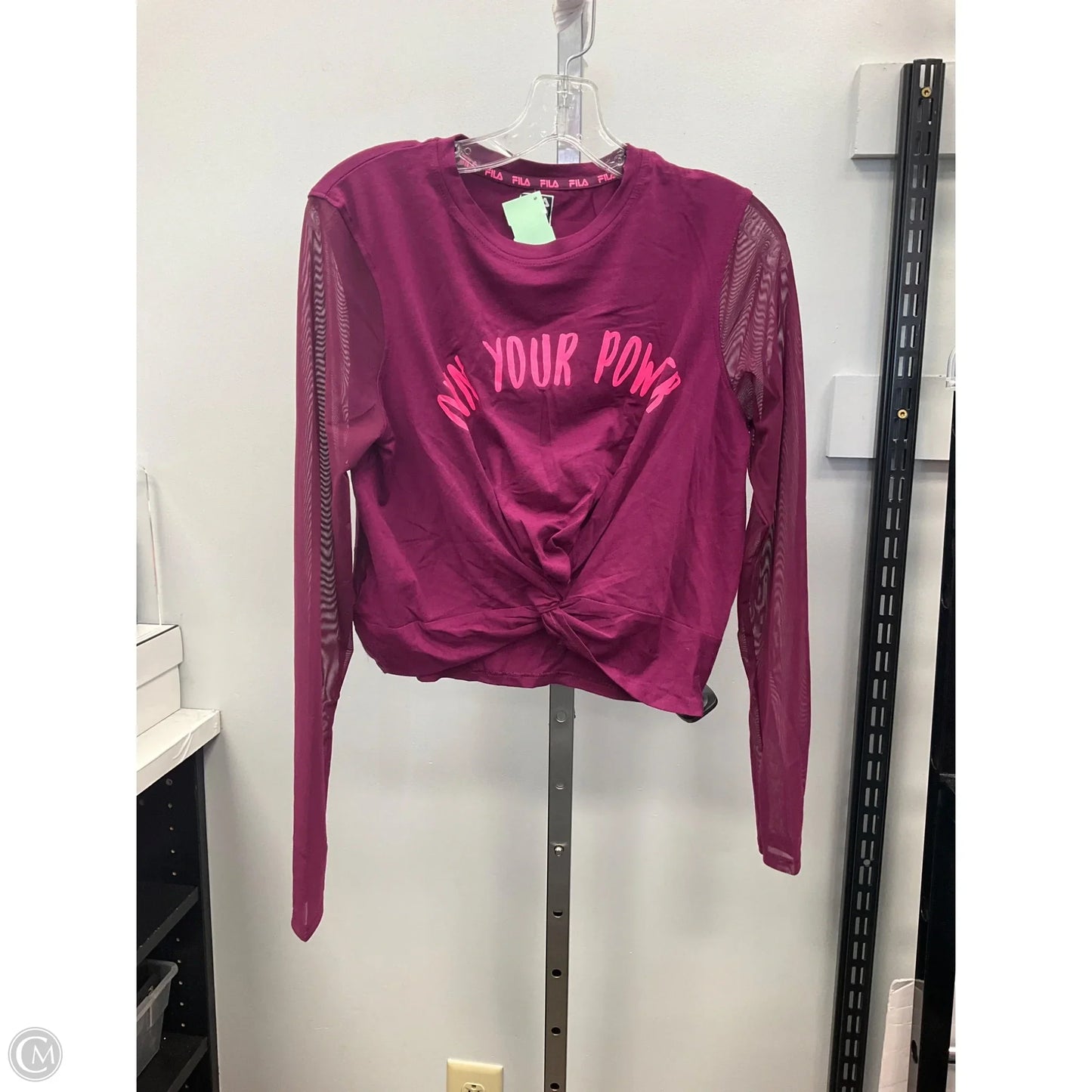 Athletic Top Long Sleeve Crewneck By Fila In Purple, Size: L