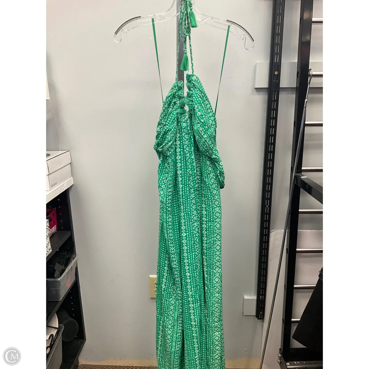 Dress Casual Maxi By Promesa In Green & White, Size: S