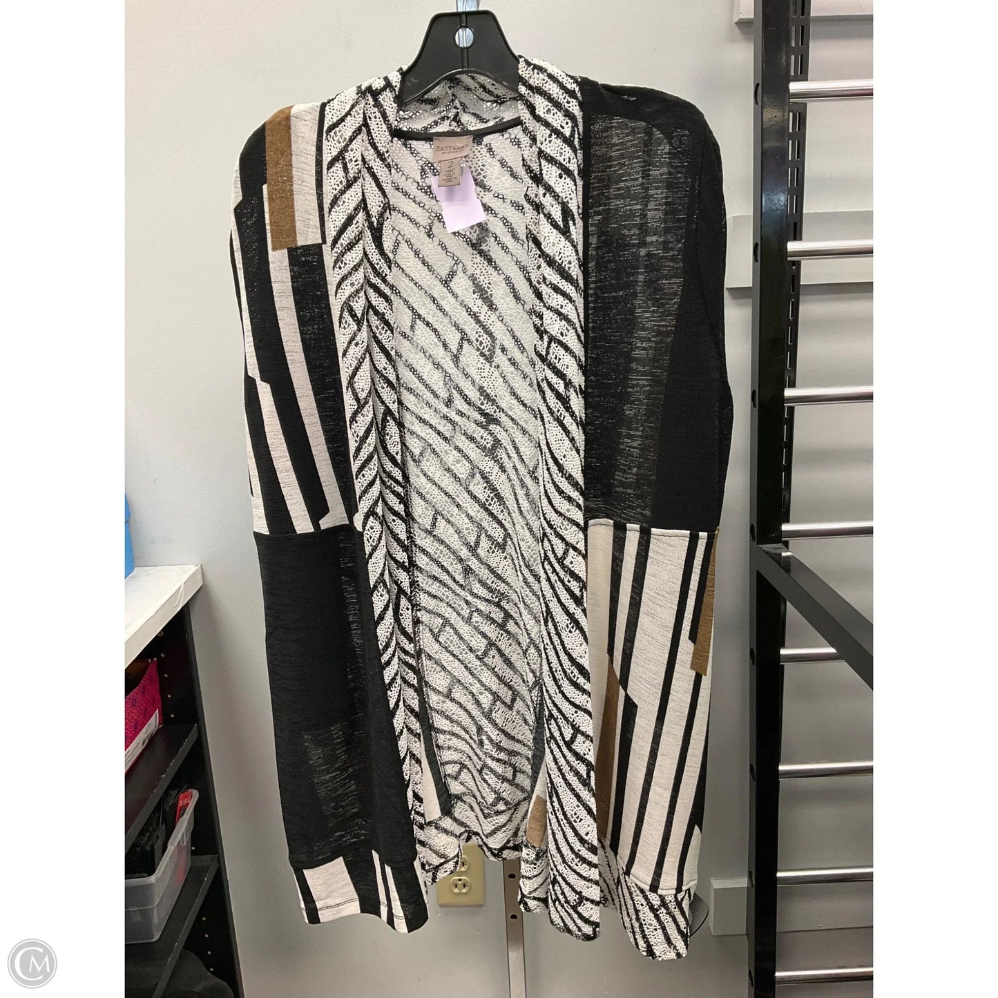 Cardigan By Chicos In Black & Brown, Size: L