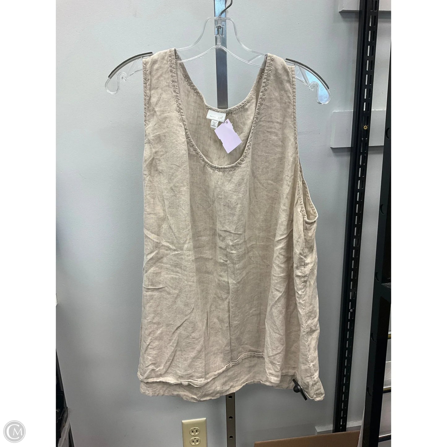 Top Sleeveless By J. Jill In Tan, Size: 3X